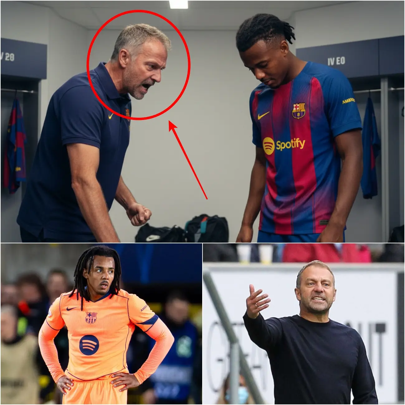 Cover Image for Explosion dans le vestiaire du Barça : Flick veut sanctionner Koundé, Laporta s’y oppose fermement