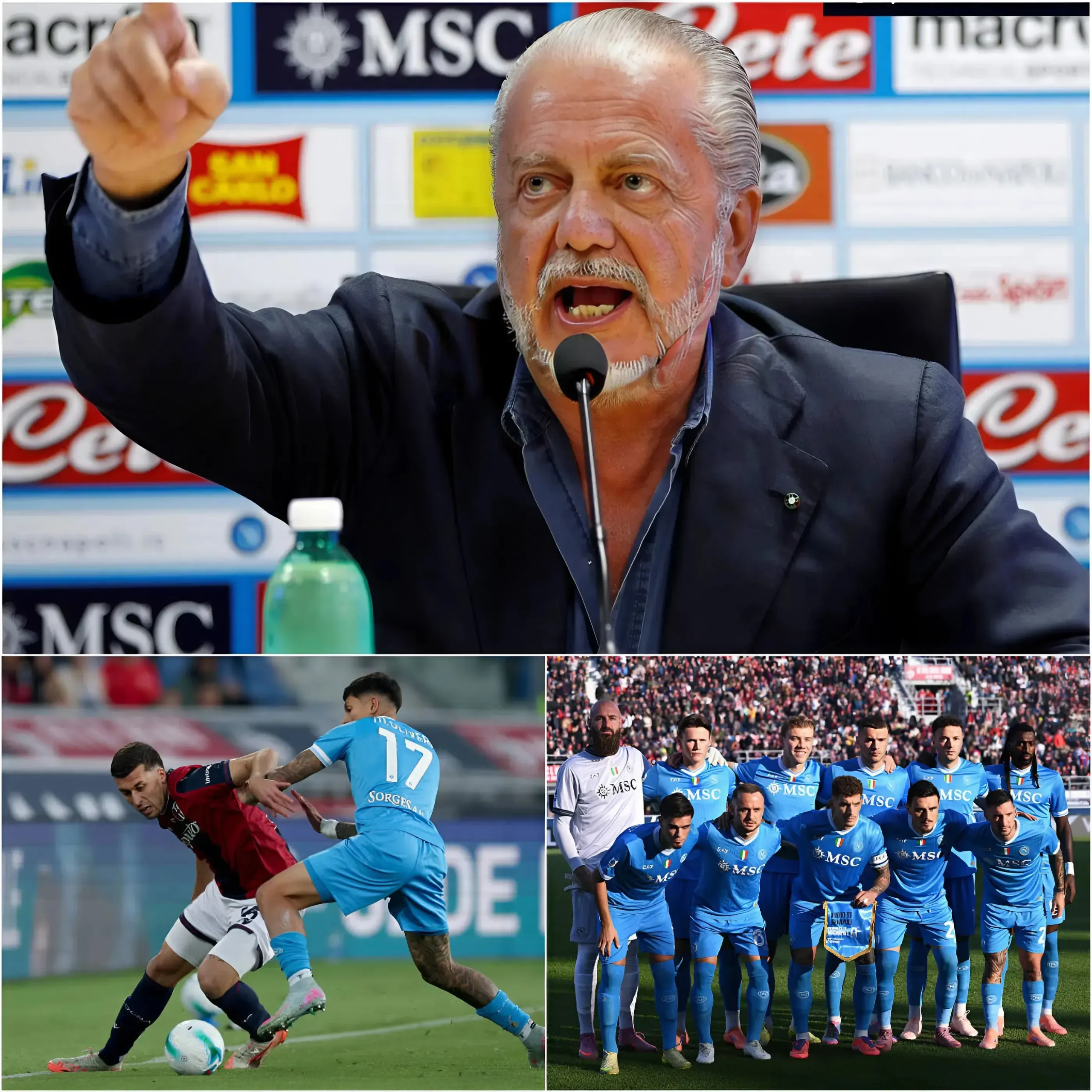 Cover Image for Révolte à Naples : De Laurentiis frappe fort, cinq joueurs mis à l’écart après la débâcle contre Bologne !