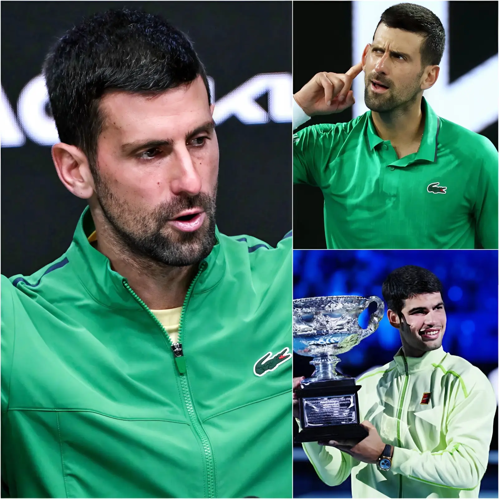 Cover Image for 🚨 ¡ESCÁNDALO DEL TENIS 2026! Tras una final épica que duró más de cuatro horas, en la que Carlos Alcaraz protagonizó una remontada espectacular, Novak Djokovic no pudo contener su furia y acusó públicamente al español de fingir deliberadamente falta de aire y dolores en el pecho para ralentizar el partido, calificándolo de táctica engañosa para aprovechar la situación. Djokovic afirmó que Carlos Alcaraz no podría mantener una fuerza tan extraordinaria sin dopaje. «No lo digo directamente, pero todos pueden ver lo extraño. ¡El sistema de controles antidopaje debe revisarse a fondo para atletas veteranos como este!» La ATP/ITIA lanzó de inmediato una investigación urgente sobre Carlos Alcaraz y, tan solo 30 minutos después, un anuncio oficial sacudió por completo al mundo del tenis.