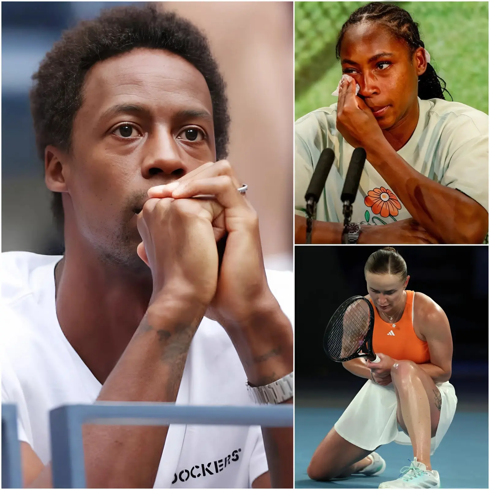 Cover Image for 🚨GAËL MONFILS ROMPE IL SILENZIO IN LACRIME: “MI SCUSO CON COCO GAUFF A NOME DI MIA MOGLIE – È COLPA NOSTRA!” Il marito di Elina Svitolina – la leggenda del tennis francese di colore – ha inaspettatamente parlato pubblicamente, assumendosi la responsabilità dopo i commenti e il comportamento razzisti della moglie nei confronti di Coco Gauff agli Australian Open del 2026. “Non posso restare a guardare quando la donna che amo ferisce una ragazzina, soprattutto quando condividiamo lo stesso colore della pelle e dolori simili in questo mondo del tennis”, ha detto. Solo 10 minuti dopo, Coco Gauff, che aveva già pianto sotto pressione e dopo la schiacciante sconfitta contro Svitolina, ha versato di nuovo lacrime, questa volta a causa dell’inaspettata sincerità di Monfils. Ha pubblicato una storia toccante su Instagram con un breve messaggio che ha lasciato la comunità del tennis senza parole.