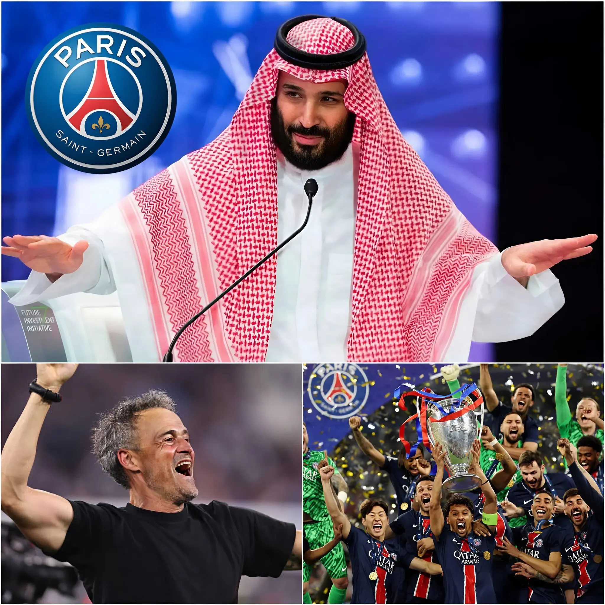 Cover Image for “APPORTEZ-MOI LE PSG ET JE FERAI DE CETTE ÉQUIPE UNE LÉGENDE MONDIALE DU FOOTBALL !” a déclaré Mohammed Al Saud, milliardaire saoudien et président du Public Investment Fund (PIF), dévoilant son ambition d’acquérir le club parisien. Il a également révélé la somme colossale qu’il est prêt à investir et a présenté un plan détaillé pour renforcer l’effectif des Parisiens, laissant les supporters et les médias stupéfaits face à l’audace de la proposition.