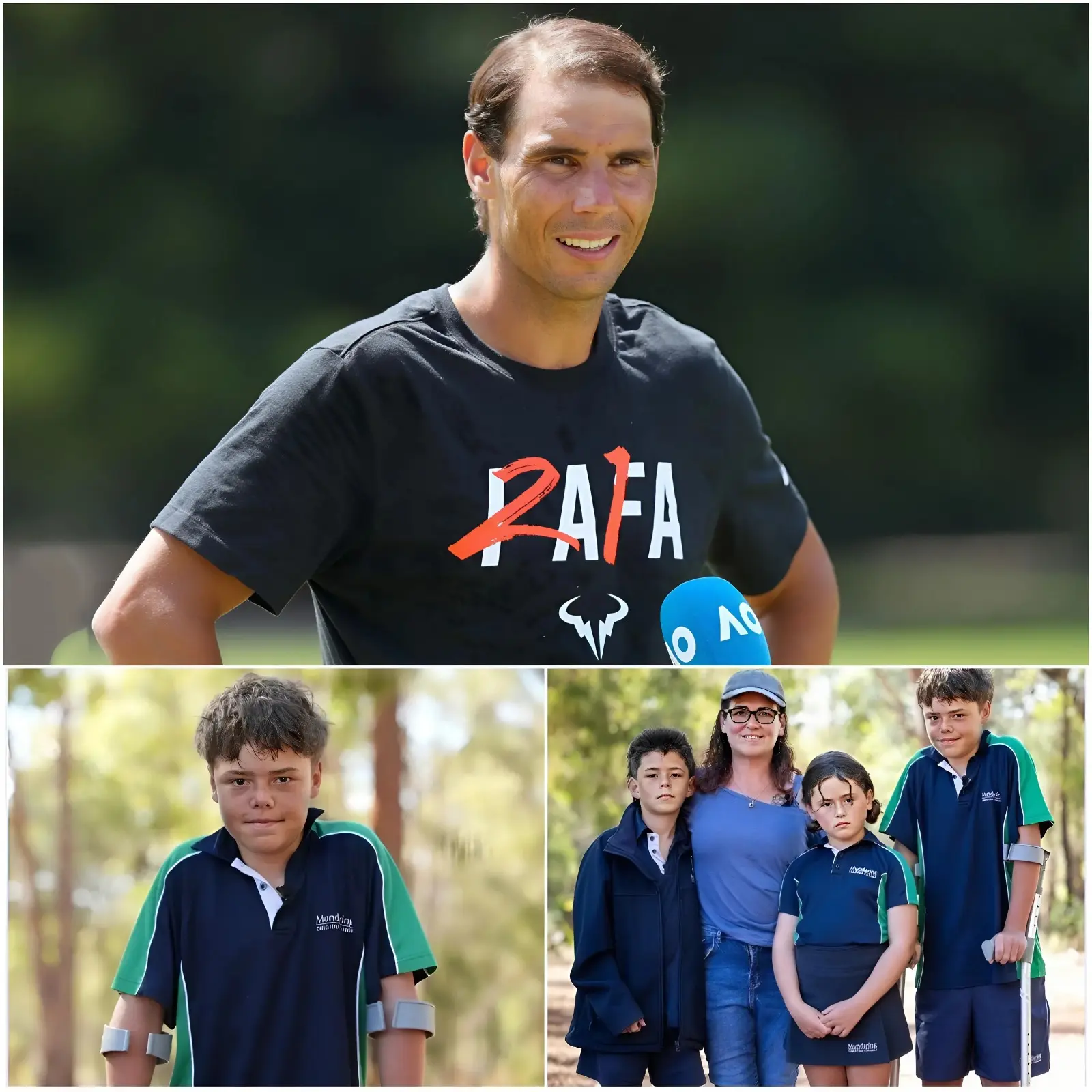 Cover Image for 🚨 « Je prendrai en charge l’intégralité des frais de scolarité de ce garçon et de ses **deux frères et sœurs jusqu’à leur majorité ! » Rafa Nadal a sidéré toute l’Espagne avec cette déclaration : « Ce garçon est un enfant prodige doté d’une endurance incroyable – il a nagé sans s’arrêter pendant 4 heures, dépassant largement n’importe quel joueur de tennis professionnel ou nageur ! » Cependant, les actions qui ont suivi de ce jeune garçon ont véritablement stupéfié toute l’Australie, car personne ne s’attendait à ce qu’un enfant de 14 ans puisse faire preuve d’une telle maturité de réflexion.