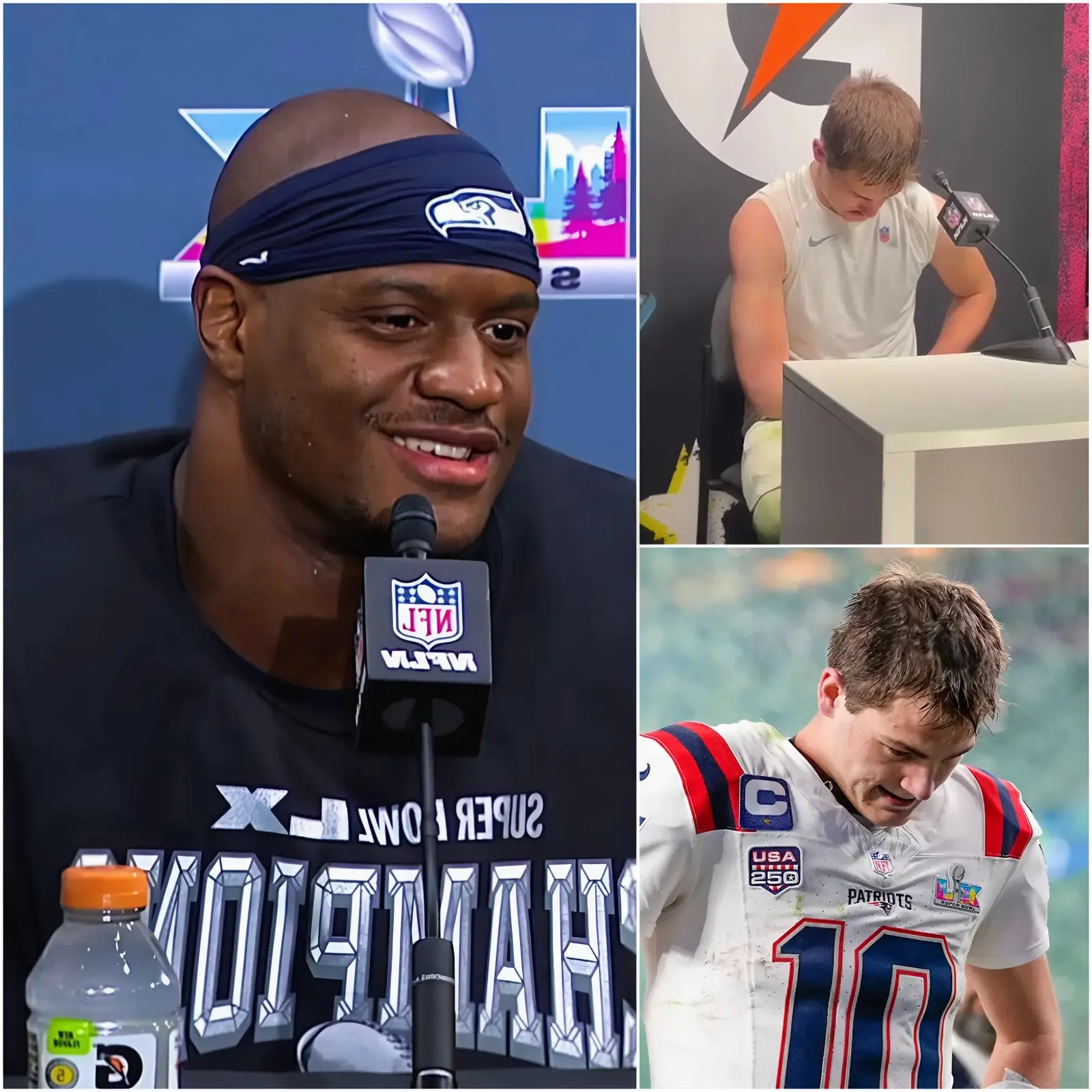 Cover Image for “If they want Seattle to win at any cost, just hand them the Super Bowl trophy right now and stop making us play these meaningless games.” New England Patriots quarterback Drake Maye accused the referees in Super Bowl LX between the New England Patriots and Seattle Seahawks of bias and deliberately ignoring all violations committed by the Seahawks, putting the Patriots at a severe disadvantage. He even went further by insulting Kenneth Walker III, calling the matchup against him “an insult to my career” and declaring, “Seattle bought it all with money.”