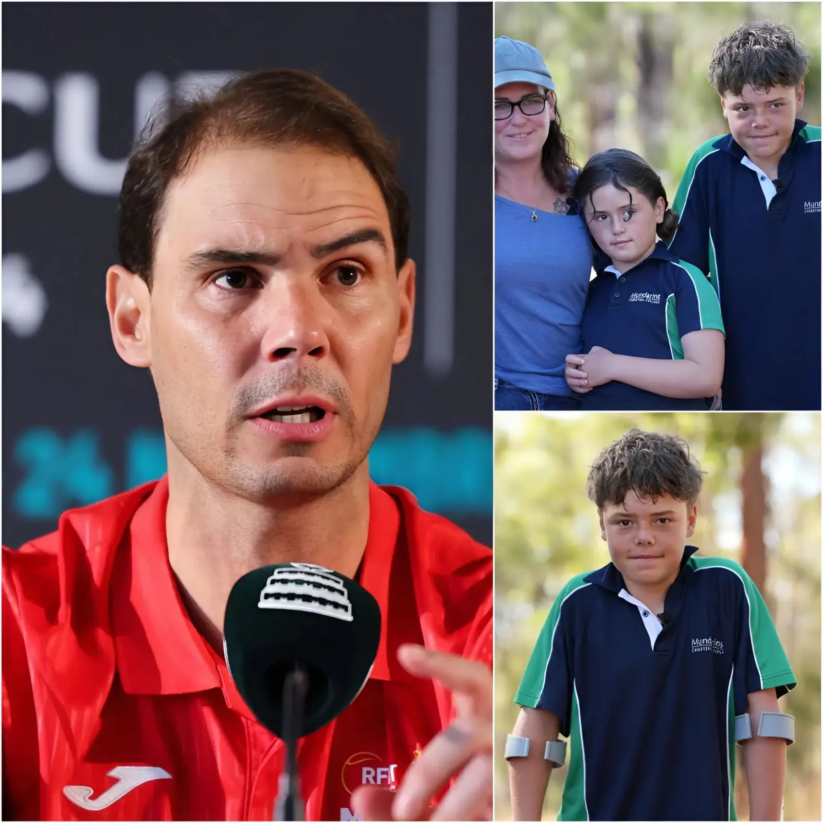 Cover Image for 🚨 “¡Pagaré la matrícula completa del niño y sus dos hermanos hasta que sean adultos!” Rafa Nadal sorprendió a toda España con su declaración: “¡Este niño es un niño prodigio con una resistencia increíble! Nadó sin parar durante 4 horas, ¡superando con creces a cualquier tenista o nadador profesional!”. Sin embargo, las acciones posteriores del niño asombraron a toda Australia, ya que nadie esperaba que un niño de 14 años pudiera pensar con tanta madurez. HISTORIA COMPLETA: 👇👇