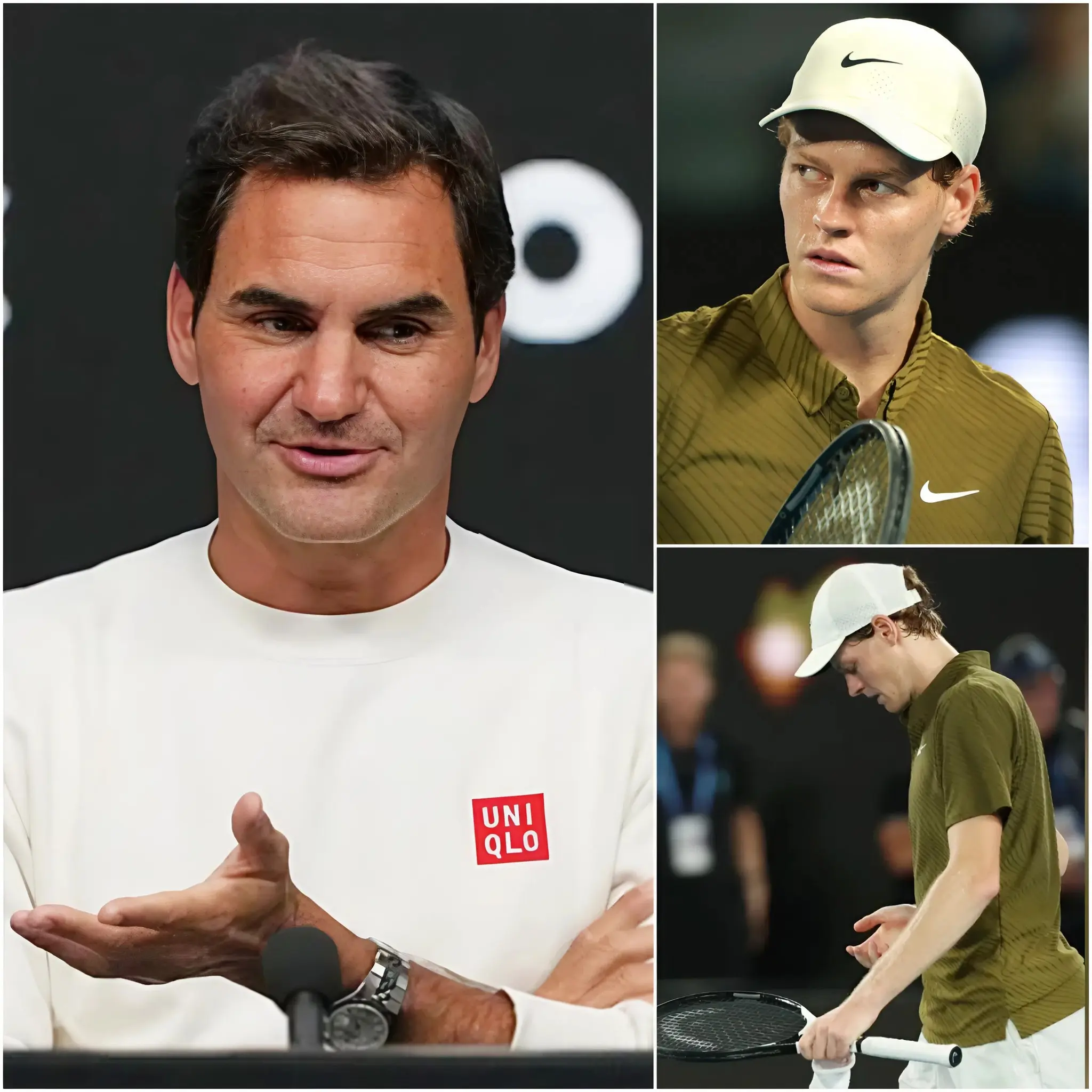 Cover Image for 🎾🔴 “SINNER NO NECESITA PERDER PARA MEJORAR. NADIE PUEDE GANAR SIEMPRE; REGRESARÁ MÁS FUERTE”. 🦊 La leyenda del tenis Roger Federer rompió su silencio tras la derrota de Jannik Sinner en semifinales del Abierto de Australia de 2026, defendiendo públicamente al joven italiano. Federer afirmó que Sinner se enfrenta a una presión que supera con creces las expectativas, hablando con un tono tranquilo pero serio. Posteriormente, Sinner también publicó un mensaje en su Instagram que dejó a todos boquiabiertos.