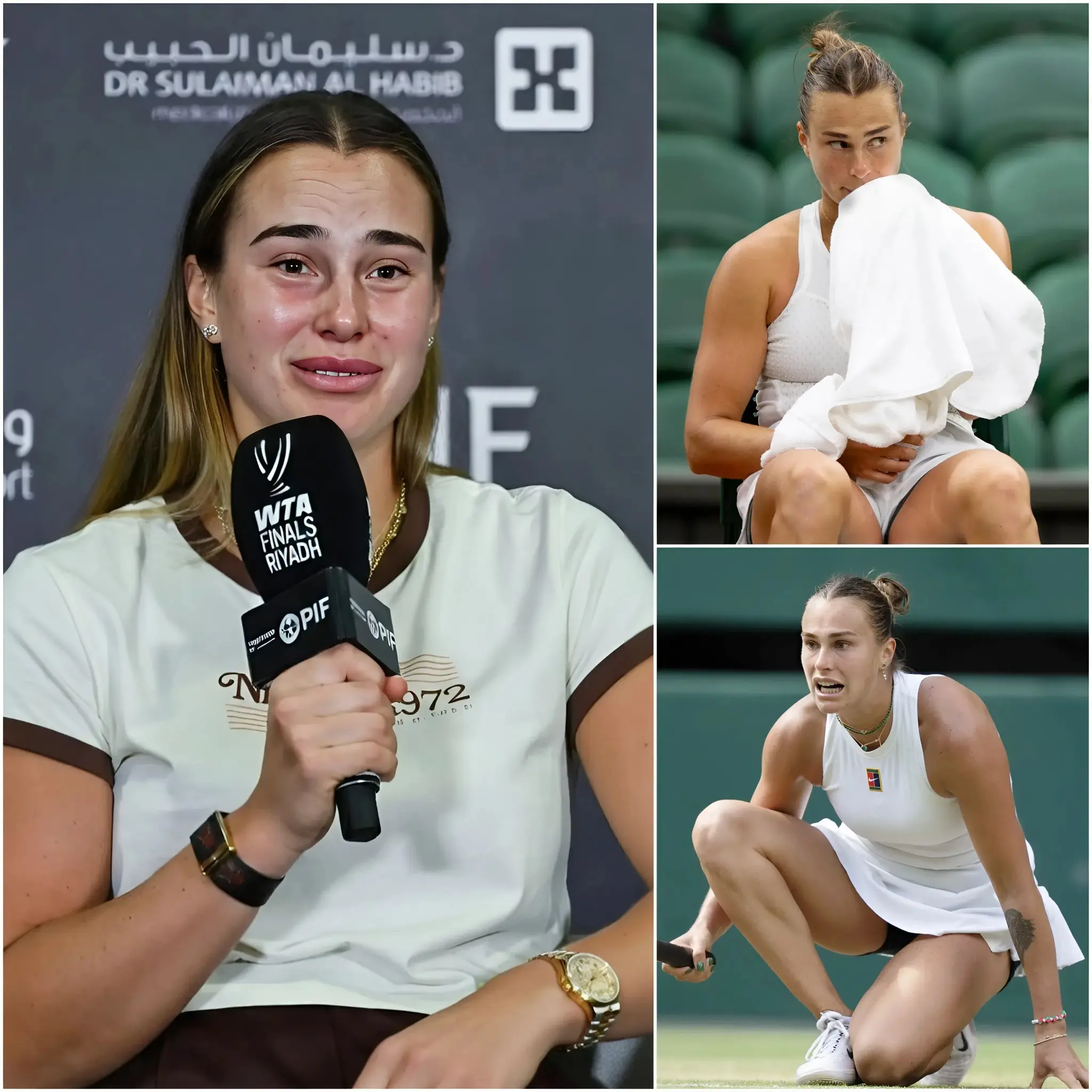 Cover Image for 💔 TEARS IN THE TENNIS WORLD: Aryna Sabalenka couldn’t hold back her tears during a deeply moving confession — “I don’t want to keep this secret any longer, please forgive me.” After many years of silence, the passionate Belarusian star finally spoke out about her current situation — and the truth she shared with the world was both painful and devastating, triggering a powerful wave of support throughout the tennis world.