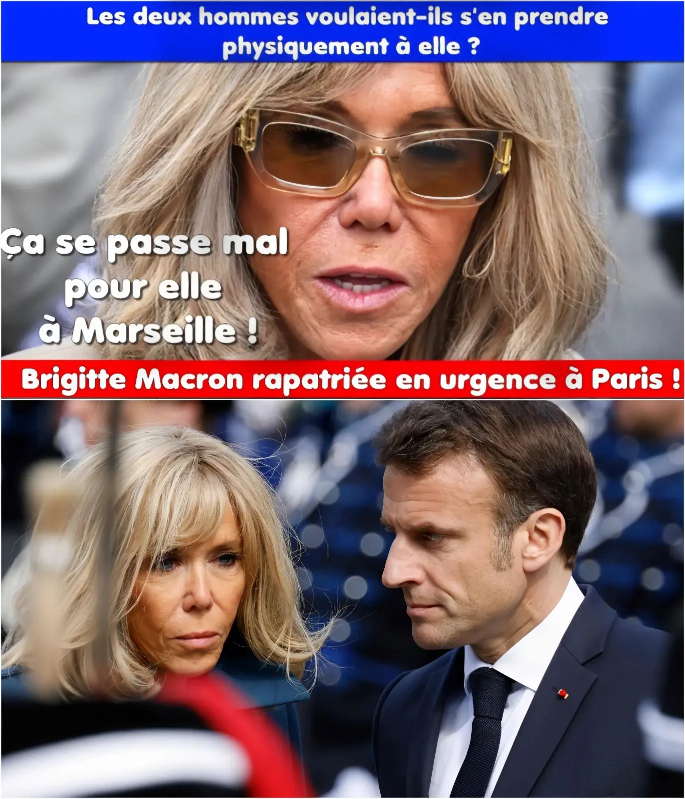 Cover Image for 🚨 URGENT : Brigitte Macron EXFILTRÉE de Marseille ! 🚨 Ce devait être une simple opération caritative, mais tout a basculé vendredi matin. Deux individus au comportement étrange ont été repérés rôdant près de son hôtel, déclenchant une panique immédiate au sein de son service de sécurité. La menace était-elle réelle ? 😱 La Première Dame a été rapatriée d’urgence à Paris, annulant tout à la dernière minute. Découvrez les détails glaçants de cet incident que les médias cachent ! 👇