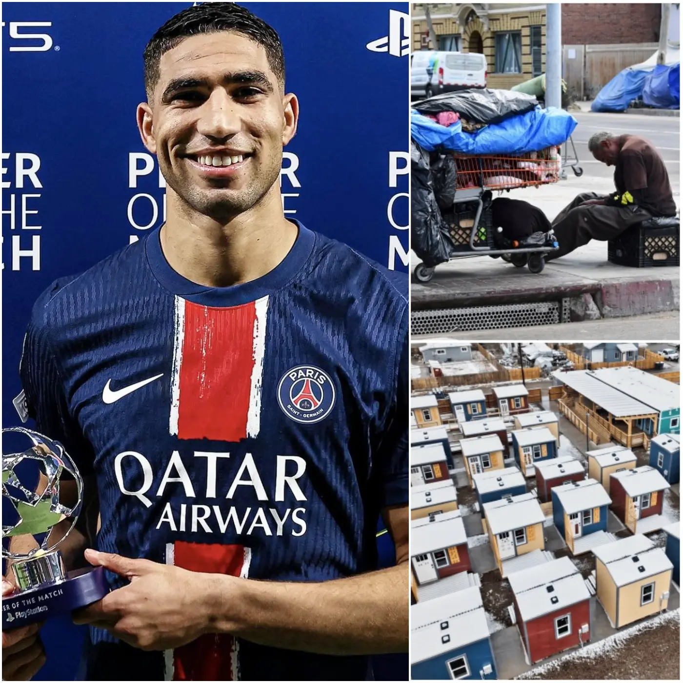 Cover Image for Achraf Hakimi a fait don de 50 millions de dollars, issus de ses primes et de ses contrats de sponsoring, à un projet d’aide aux sans-abri en France. Ce projet prévoit la construction de 150 logements ainsi que 300 lits médicaux. Hakimi a confié avec émotion : « J’ai moi-même connu la situation de sans-abri lorsque j’étais enfant. Personne ne devrait être contraint de dormir sur le trottoir. » Cet acte de solidarité, largement relayé sur les réseaux sociaux, a fait de Hakimi un véritable héros aux yeux du public. Complet ici 👉👉