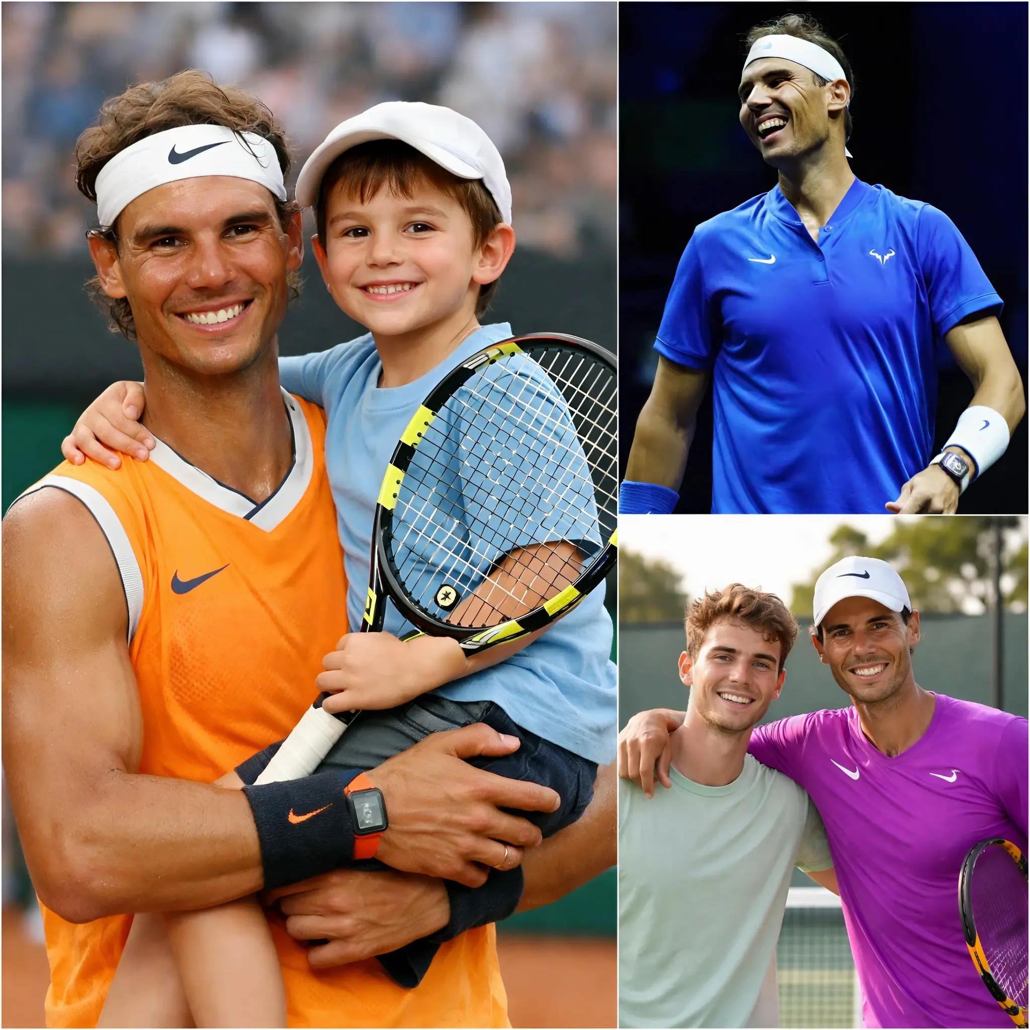Cover Image for A little boy, during a press conference, tremblingly held the microphone and asked Rafael Nadal: “Can I play tennis with you?” Nadal smiled warmly, looked him straight in the eyes and responded softly: “Kindness costs nothing. We will play someday.” That answer was like a simple promise, but the boy believed in it absolutely. Many years passed, the boy grew up and became a young man, keeping his passion and the memory of that moment intact. Then, one unexpected day, at a charity event or at a meeting with fans, Rafael Nadal appeared without warning. With his usual racket in his hand, he went out onto the court and called the young man by name… They played a set of tennis full of laughter and tears. When the match ended, Nadal hugged the young man, now a “fan for life,” tightly and whispered 15 words to him. The video of that moment was spread throughout social networks, with millions of people moved to tears. Because in the fiercely competitive world of elite sport, a superstar like Nadal kept a small promise to a child, proving that kindness and sincerity have a power that far surpasses any Grand Slam title.