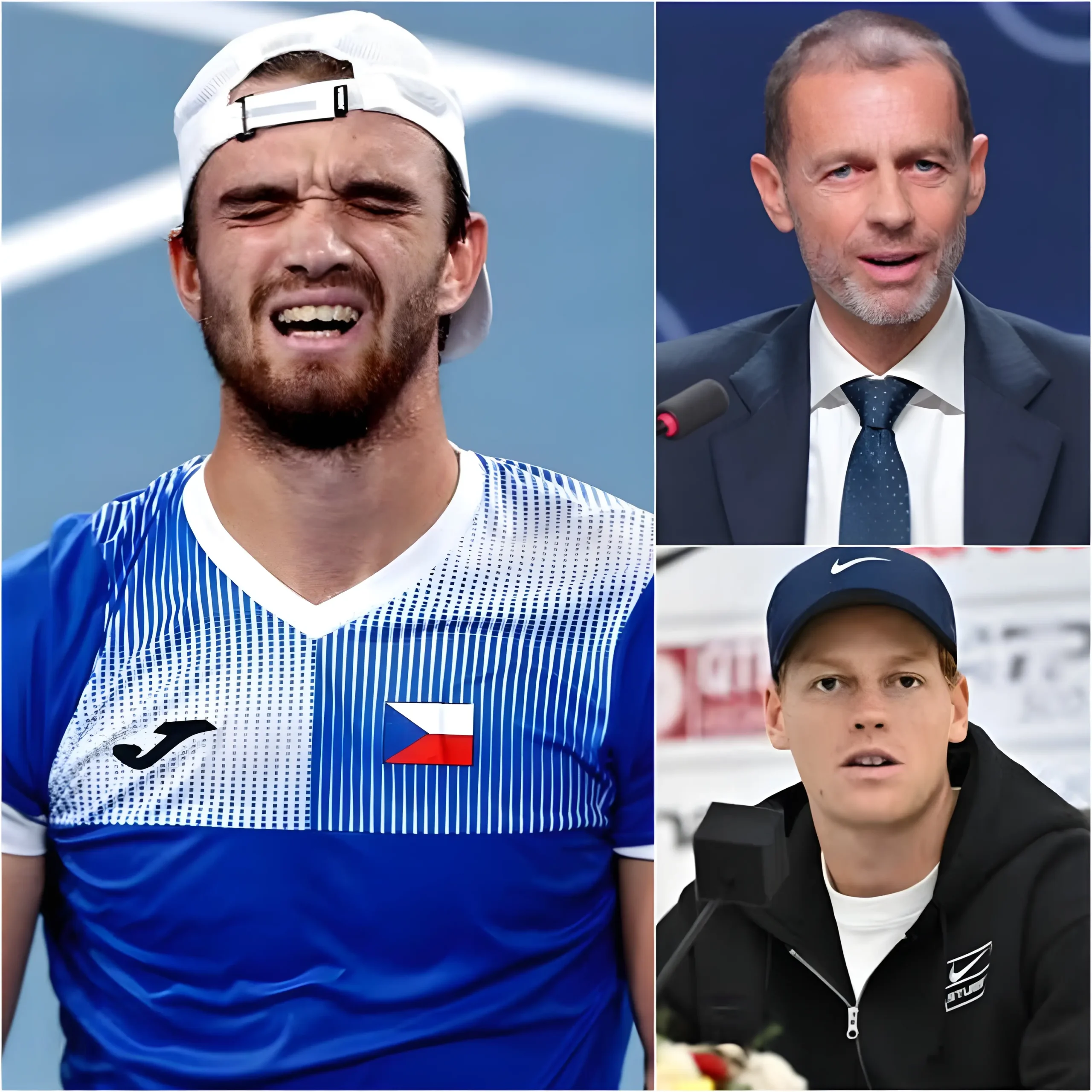 Cover Image for “SE VOGLIONO che Jannik Sinner vinca a tutti i costi, date direttamente la coppa del torneo nazionale a lui e non facciamoci più giocare partite inutili.” Tomas Machac, ha accusato gli arbitri nella partita contro Sinner al Qatar Open di aver truccato e di aver intenzionalmente ignorato 2 errori di Sinner, mettendo Tomas Machac in una posizione di grave svantaggio. È andato oltre accusando Sinner di aver corrotto alcune persone nell’organizzazione, definendo l’affrontare Sinner “un’umiliazione per la mia carriera” e etichettandolo come “top 1 è un imbroglione”. Tuttavia, ATP e Qatar Open non hanno lasciato che la situazione degenerasse, hanno aperto immediatamente un’indagine e la dichiarazione ufficiale dell’organizzazione ha sconvolto tutto il mondo del tennis …👇👇