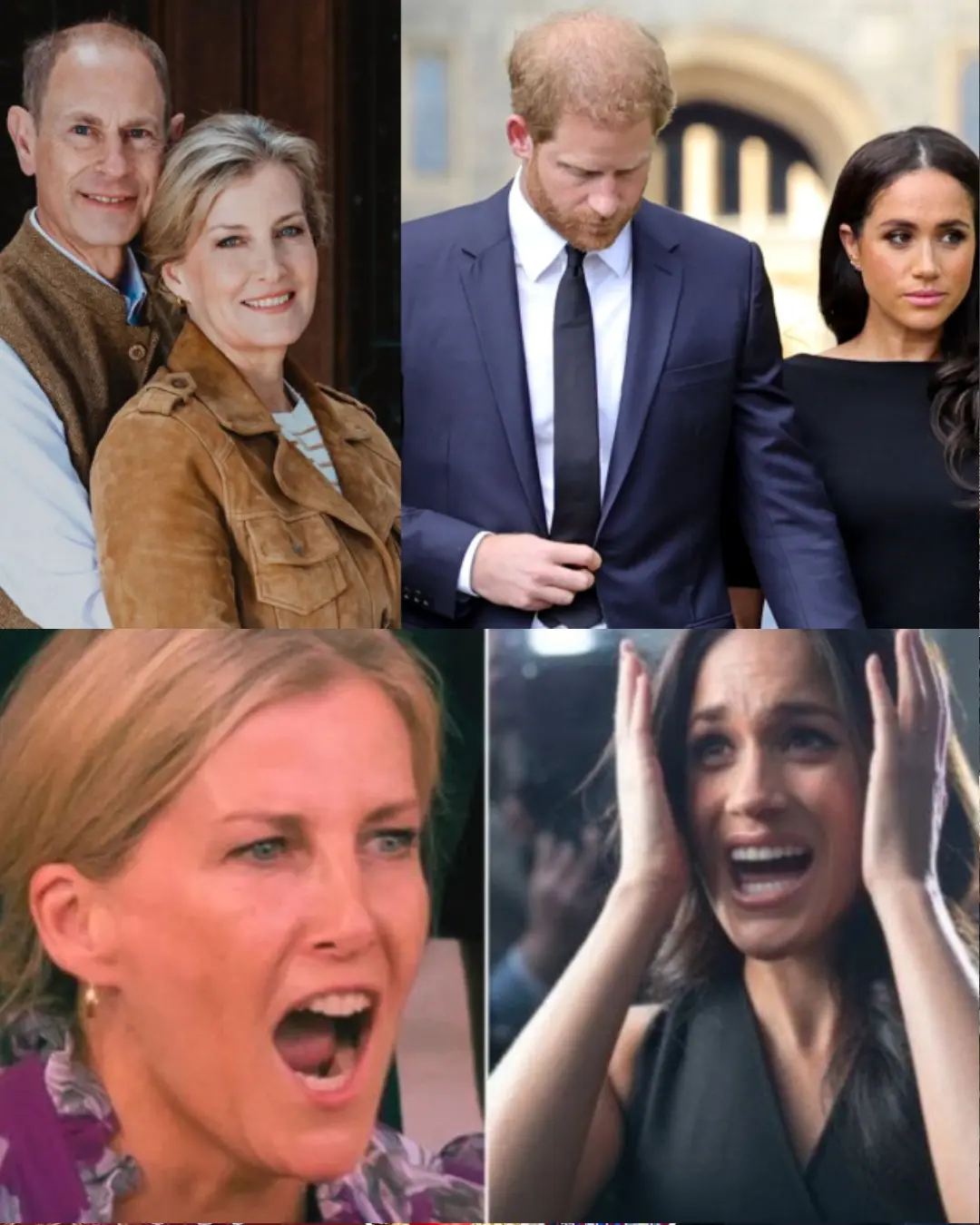 Cover Image for In a savage on-air clash that stunned the audience into silence, Duchess Sophie ripped apart Meghan’s long-rumored comeback fantasy, unleashing a blistering warning: “This chapter ends now. You don’t get to edit the past just because you crave the crown again.” Meghan fired back through tears and fury, “I refuse to disappear — I built my own influence!” But Sophie ended it with a razor-cold verdict: “There was never a path back. Accept it.” Beside her, Harry trembled, burying his face as he murmured, “I can’t take this… and no one even seems to care anymore.”