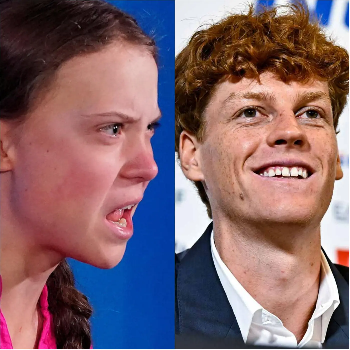 Cover Image for „Siediti, Barbie!” La star del tennis italiano Jannik Sinner è stata interrotta bruscamente durante un programma televisivo in diretta quando l’attivista ambientale Greta Thunberg lo ha pubblicamente chiamato „TRADITORE” per aver rifiutato di partecipare alla campagna per il clima e l’inclusione LGBTQ+ che lei sta promuovendo per la stagione tennistica 2026. Pochi minuti dopo, mentre Thunberg – spinta dal suo impegno globale – cercava di chiarire la questione e intensificare lo scontro, ha ricevuto una risposta fredda e tagliente dal tennista tedesco. La replica di lui ha fatto trattenere il fiato a tutto lo studio e l’ha lasciata chiaramente sprofondare nella sedia. Il pubblico in studio ha poi applaudito fragorosamente – non per Thunberg, ma per Jannik Sinner, che con sole dieci parole ha trasformato un acceso dibattito in una lezione di calma, rispetto e autocontrollo sotto pressione politica e mediatica.