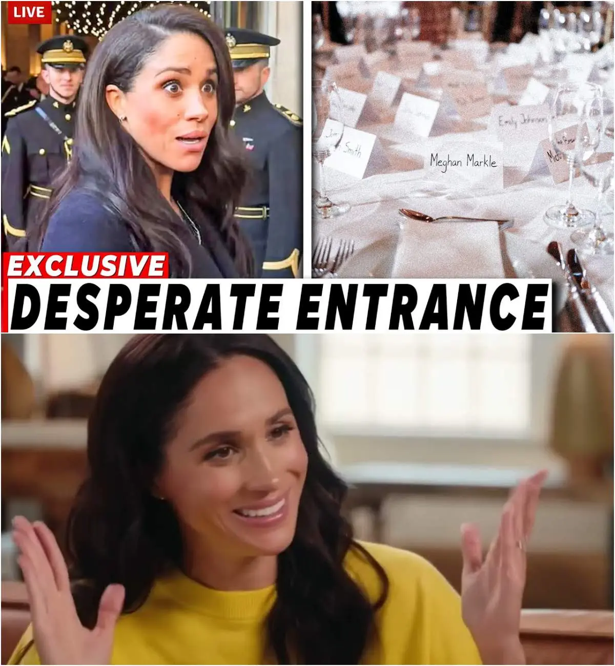 Cover Image for MEGHAN MARKLE SPARKS CONTROVERSY AT THE D-LIST GALA BY CRASHING AT THE LAST MINUTE – UTTER HUMILIATION! 🔥 Meghan Markle just turned a low-key Black-owned business gala into a full-blown cringe-fest by gatecrashing uninvited – and the fallout is brutal! 🚨 The 15% Pledge event, meant to celebrate Black entrepreneurs, was overshadowed when Meghan showed up in a visibly ill-fitting borrowed pink dress, forcing host Emma Grede to scramble and rearrange name tags at the last second to squeeze her in. Caught on camera, Grede’s awkward shuffle exposed Meghan as a desperate “last-minute addition” nobody expected or wanted. The modest D-list crowd watched in stunned silence as the former Duchess hijacked the spotlight – coverage instantly shifted from empowering Black businesses to dissecting Meghan’s outfit, behaviour and blatant social climbing. Insiders say Emma was furious behind the scenes, the mission completely derailed. This is no triumphant return – it’s rock-bottom proof Meghan’s clout has evaporated. Uninvited, unwanted, and now mocked worldwide. The gala was meant to uplift others – instead, it became Meghan’s latest public embarrassment. The Sussex brand is dead, and she can’t even crash a D-list event without it backfiring spectacularly!