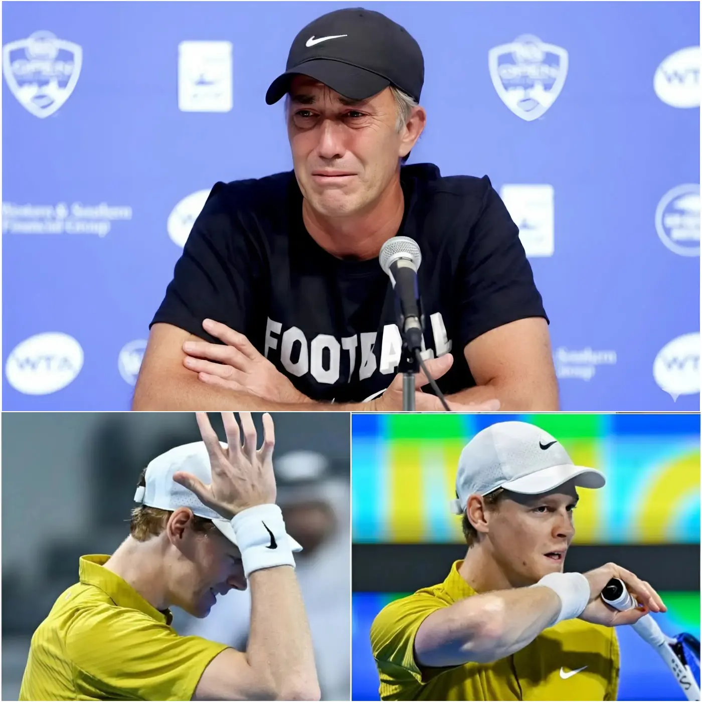 Cover Image for 🚨 NOTIZIA STRAZIANTE — Oggi, l’allenatore Darren Cahill è intervenuto con forza, chiedendo a tutti di criticare lui invece di Jannik Sinner, dopo che il numero 1 del mondo è stato massacrato dalla comunità tennistica per la deludente sconfitta contro Jakub Mensik al Qatar ExxonMobil Open. «Criticate me invece di lui perché nessuno conosce davvero il motivo per cui ha perso, ed è perché…» ha detto, con il volto segnato dall’emozione e le lacrime agli occhi. Ma meno di 10 minuti dopo, Jannik Sinner ha preso la parola, rivelando il vero motivo della sconfitta e lasciando i fan con il cuore spezzato e pieni di rimorso…