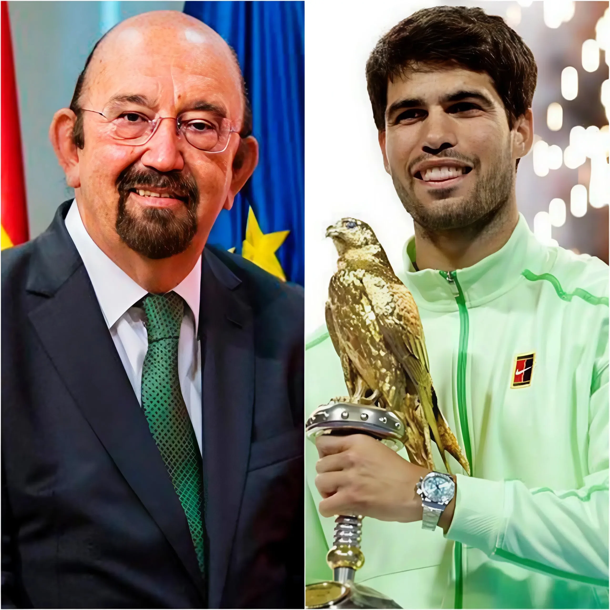 Cover Image for Just hours after Carlos Alcaraz lifted the trophy at the Qatar ExxonMobil Open in Doha, the president of the Real Federación Española de Tenis, Miguel Díaz Román, called an urgent online press conference from Madrid. With a voice full of emotion and pride, he declared: “Carlos Alcaraz is not only the pride of Spanish tennis, but also a symbol for the entire world. After completing the Career Grand Slam at the Australian Open and continuing to dominate at the Qatar ExxonMobil Open with an unmatched level, we have decided to grant him an unprecedented gift… A new honorary title called ‘Eternal Legend of Spain,’ officially recognised by the Real Federación Española de Tenis, and his name will be engraved on the monument of honour at the National Training Centre in Madrid, along with a 5 million euro scholarship fund that will bear his name to support young Spanish tennis talents over the next ten years!” The entire press and the global tennis community erupted immediately. But just 30 minutes after the announcement, Carlos Alcaraz appeared in a brief live video from Doha, his eyes red and his voice trembling, moving the whole world to tears…