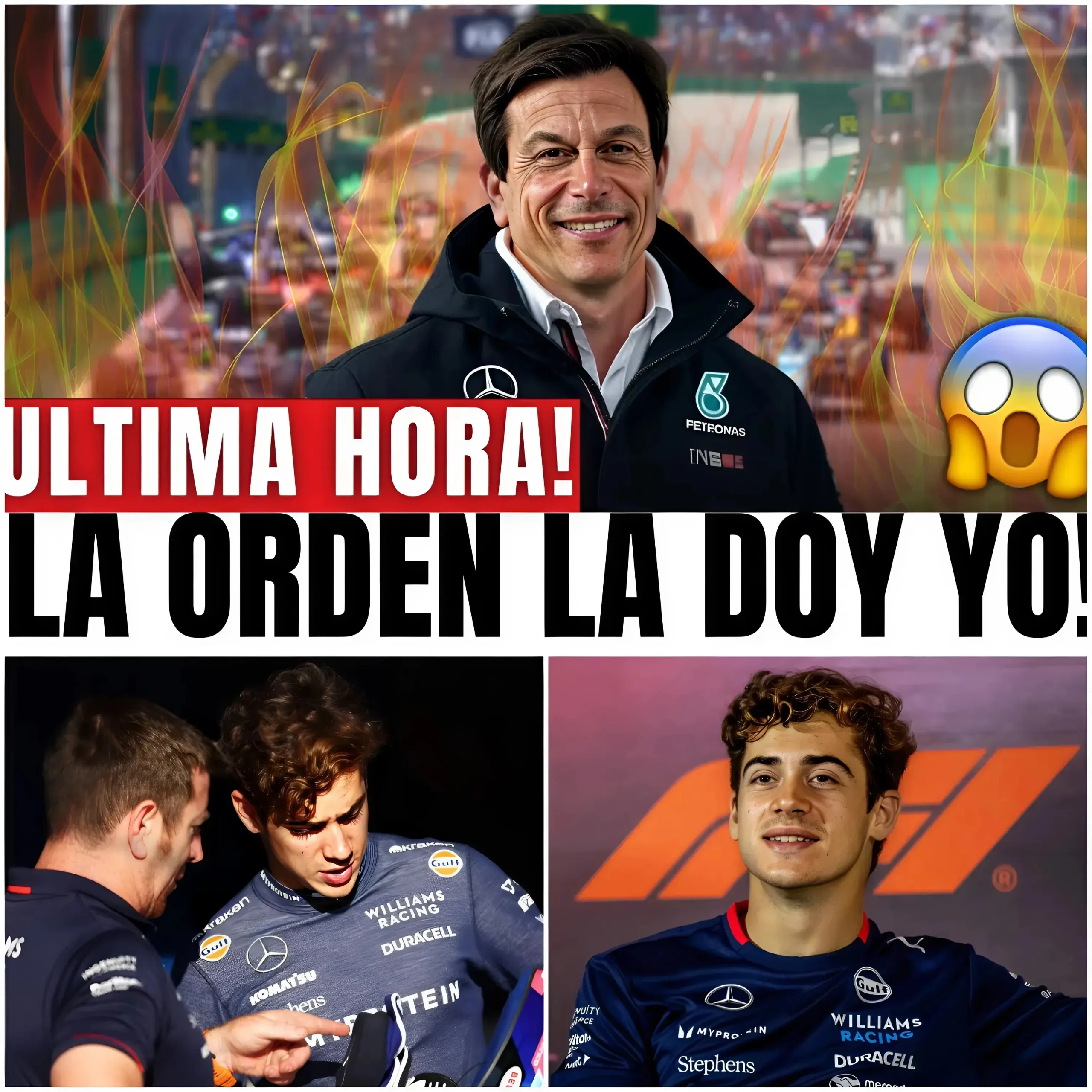 Cover Image for ⛔⚠️ ÚLTIMA HORA: ¡Impacto en el mundo de la F1! Hoy, el CEO de MERCEDES ha anunciado un contrato de valor increíble con COLAPINTO. Lo más sorprendente es un acuerdo extraño que ha levantado sospechas, ya que parece esconder un posible plan secreto de MERCEDES hacia COLAPINTO.