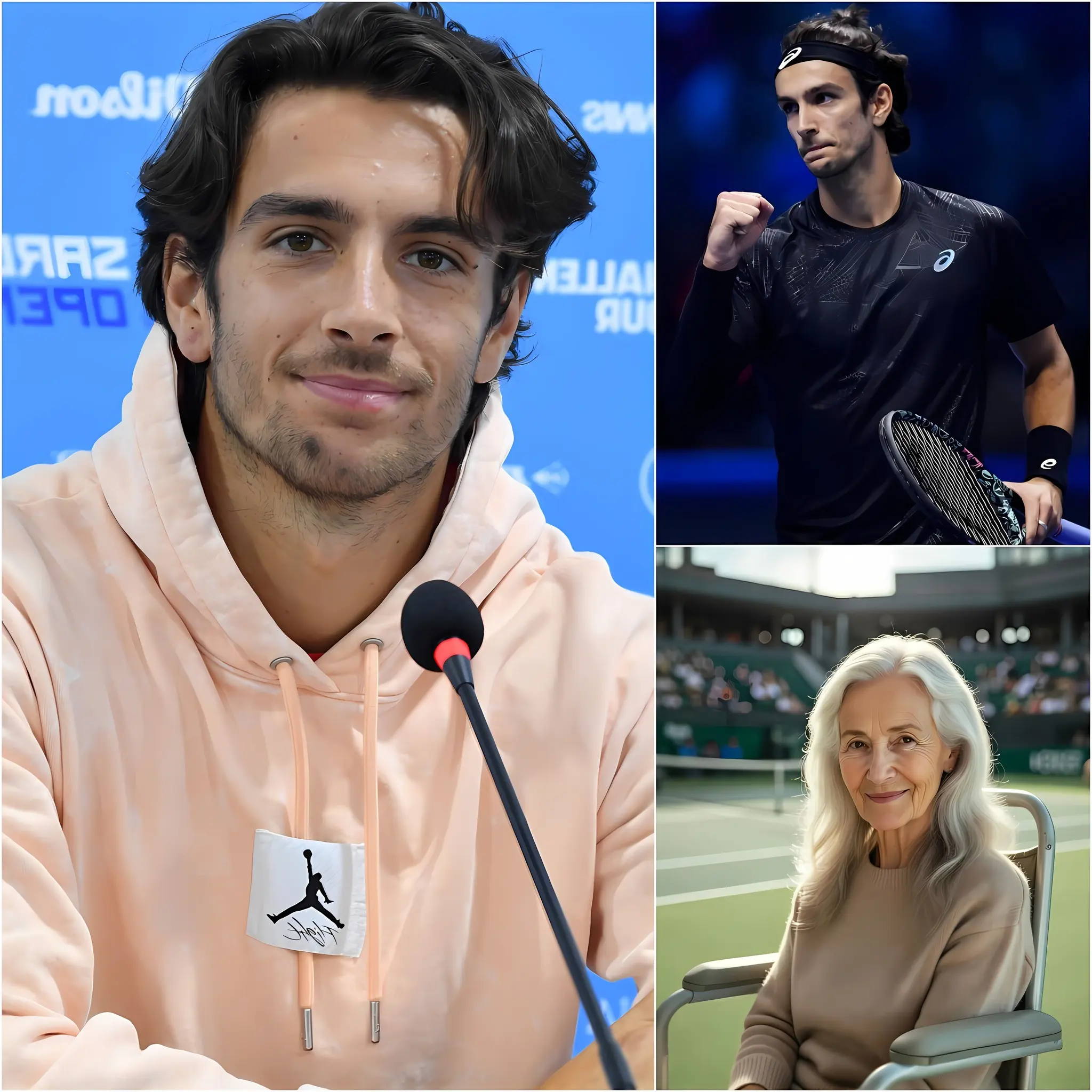 Cover Image for NOTIZIA STRAORDINARIA: In un angolo appartato del Campo 3, tra gli applausi incessanti del pubblico, una donna di 72 anni, Maria, seguiva la partita dalla sua sedia a rotelle. Arrivava dalla campagna di Victoria, dove combatteva ogni giorno contro una malattia cronica che le aveva tolto l’uso delle gambe. Con sacrifici enormi — risparmiando la pensione e vendendo persino un ricordo del marito — era riuscita a realizzare il suo ultimo desiderio: vedere dal vivo Lorenzo Musetti. Durante il match, i loro sguardi si sono incrociati. Lui non conosceva la sua storia, ma ha colto quell’emozione intensa nei suoi occhi. All’improvviso si è fermato, si è portato la mano al cuore e ha raggiunto Maria per abbracciarla, sussurrandole un semplice grazie. Il gesto, avvenuto agli Australian Open 2026, ha ammutolito lo stadio prima di scatenare lacrime e applausi fragorosi in tutto il mondo.