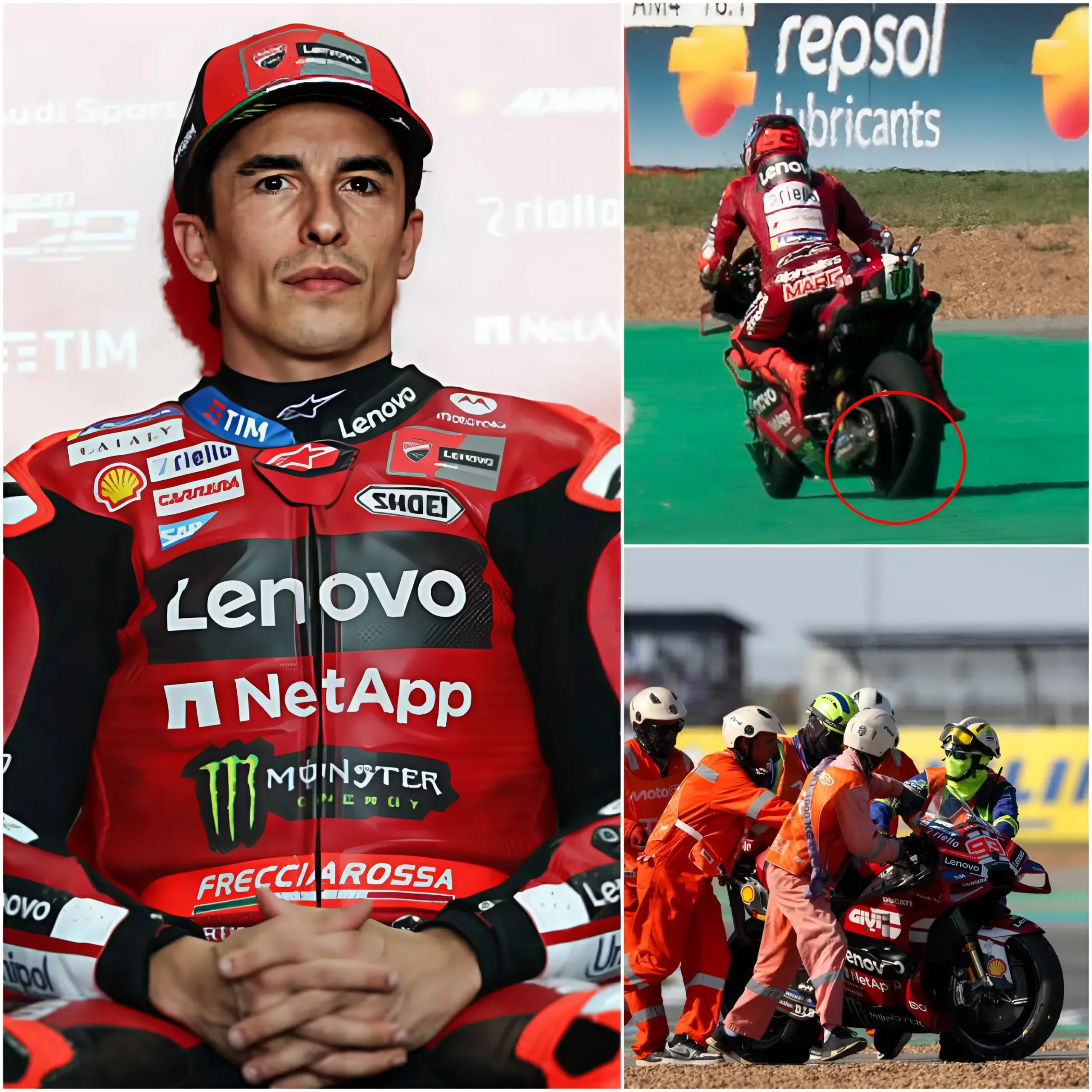 Cover Image for 🔥SHOCKING BREAKING NEWS: Marc Márquez has unexpectedly dropped to the bottom of the Riders’ Standings after his No. 93 Ducati Desmosedici GP26 suffered a sudden tire deflation mid-race, forcing race organizers to urgently launch an investigation into rider safety and potential risks on the track.