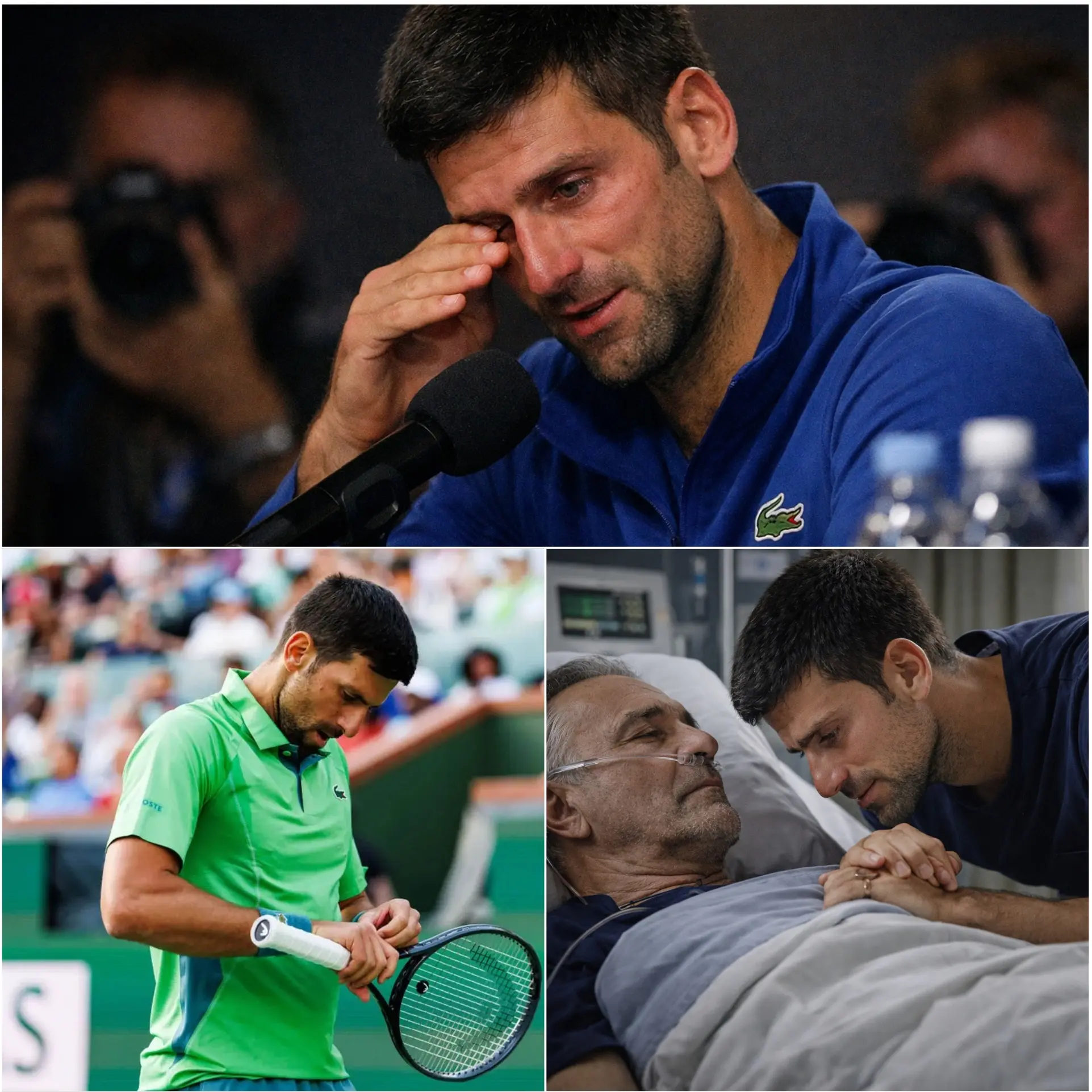 Cover Image for 💔 “Sin él… no existiría yo.” La sala quedó en silencio cuando Novak Djokovic rompió a llorar durante su conferencia de prensa posterior al partido en Belgrado. Ya no era el campeón de 24 títulos de Grand Slam — solo era un hijo agradeciendo al padre que sostuvo sus sueños a través de la pobreza, la duda y el dolor. 🕊️ Las cámaras dejaron de hacer clic. Los periodistas olvidaron respirar. Durante dos minutos completos, el mundo se quedó inmóvil. En ese silencio, Novak mostró lo que realmente significa la grandeza — no los trofeos, sino el amor. Incluso los corazones más fuertes tienen momentos en los que se abren al romperse.