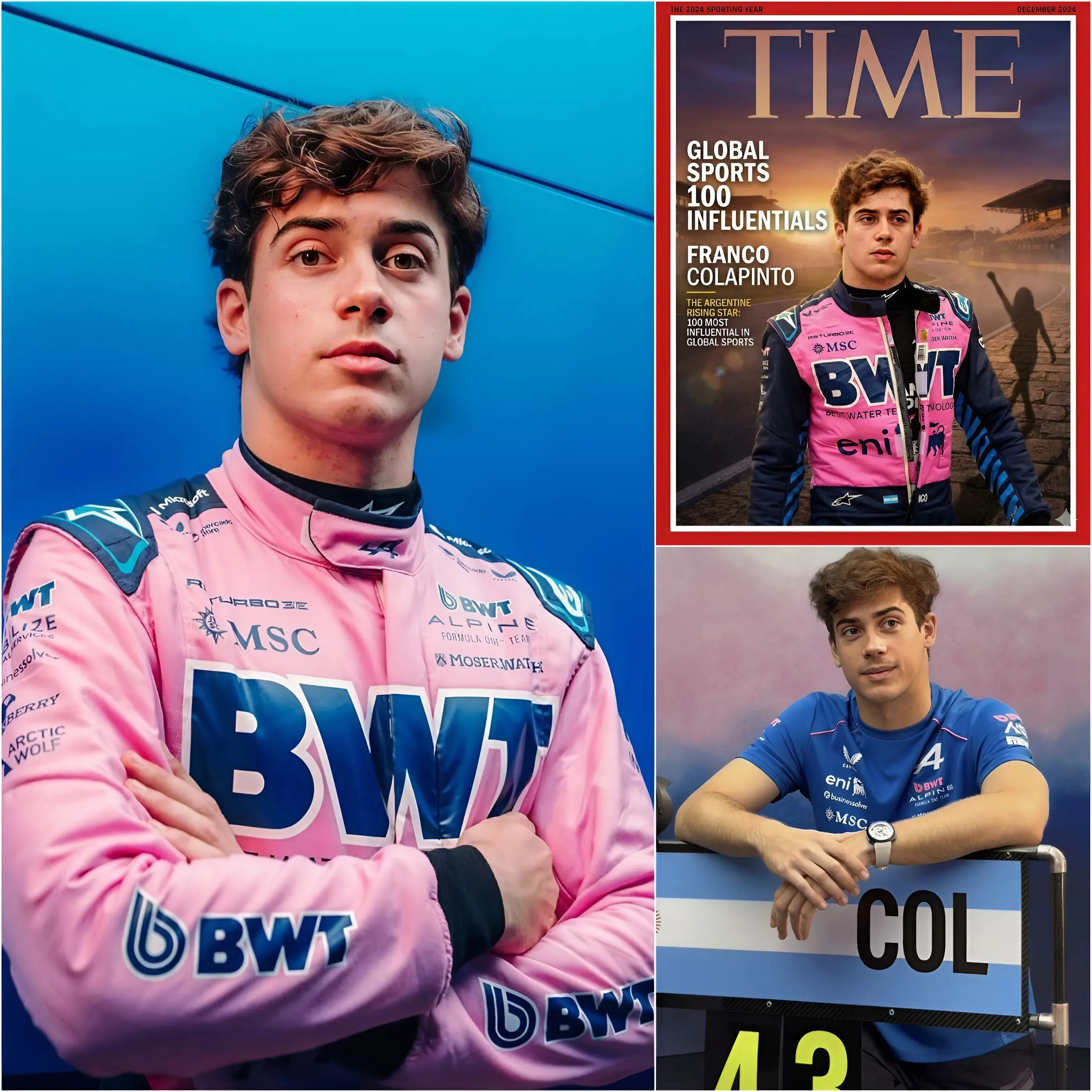 Cover Image for 🚨 CONFIRMADO: El piloto de Fórmula 1 Franco Colapinto ha sido oficialmente nombrado por TIME como una de las 100 personas más influyentes en el deporte global. Entre actuaciones destacadas en el escenario internacional, una proyección imparable en la máxima categoría del automovilismo y una base de seguidores en constante crecimiento, no hay duda de que Franco Colapinto ha vivido un año extraordinario. Desde resultados históricos hasta inspirar a una nueva generación de pilotos, su impacto ya va mucho más allá de la pista… DESCUBRE LOS DETALLES 👇👇