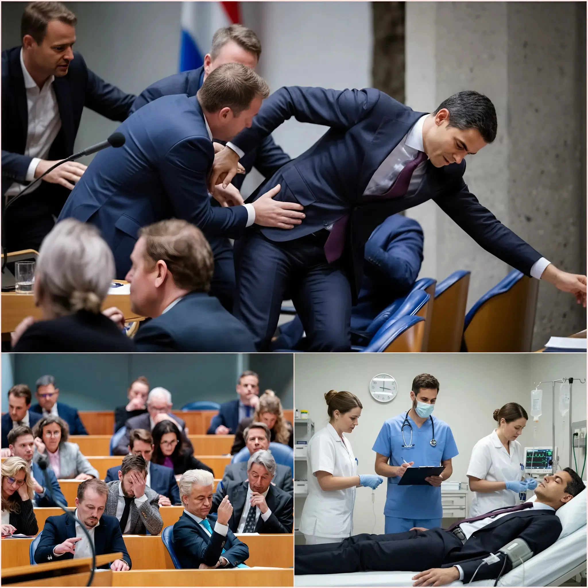 Cover Image for 🔴 SCHOKKEND NIEUWS UIT NEDERLAND: Chaos breekt uit in het Lagerhuis wanneer premier Rob Jetten op het podium in elkaar zakt. Beveiligingspersoneel verleent halsoverkop eerste hulp terwijl parlementsleden verbijsterd toekijken. Bronnen dicht bij de zaak onthullen dat de enorme druk van een politieke coup hem op zijn eerste dag in functie heeft geveld. Was dit een ongeluk of een poging tot moord door psychologische druk? Meer schokkende details volgen hieronder 👇👇👇