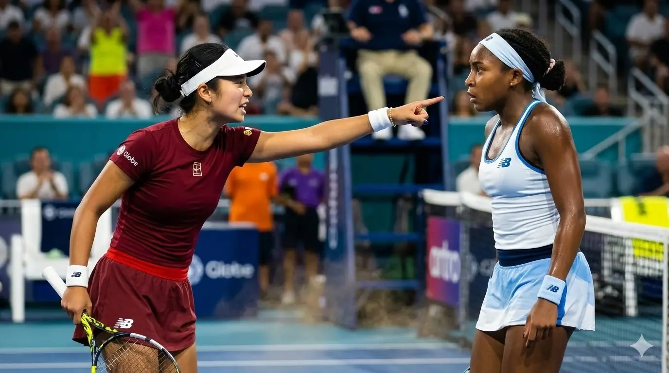 Cover Image for âSHEâS JUST A BLACK RACQUET RANKED 4 BUT HAS NO SKILLâ â Alexandra Eala boldly spoke after defeating Coco Gauff at Indian Wells âHow can someone like that even reach top 5? Maybe because she spent her whole life playing and grinding points hahaâ. After Coco retired in the second set due to a serious injury. But tension escalated when Ealaâs fans criticized âŚ