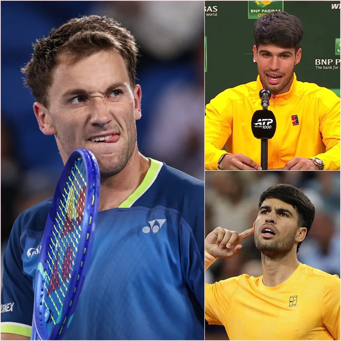 Cover Image for 🚨 ÚLTIMAS NOTICIAS ANTES DE INDIAN WELLS: Carlos Alcaraz se emociona tras recibir un mensaje “especial” de Casper Ruud que lo llama “héroe de la nueva generación”. Mientras algunos expertos hablan de una posible trampa mediática, Alcaraz responde con una poderosa frase de doce palabras que hace estallar a la prensa.