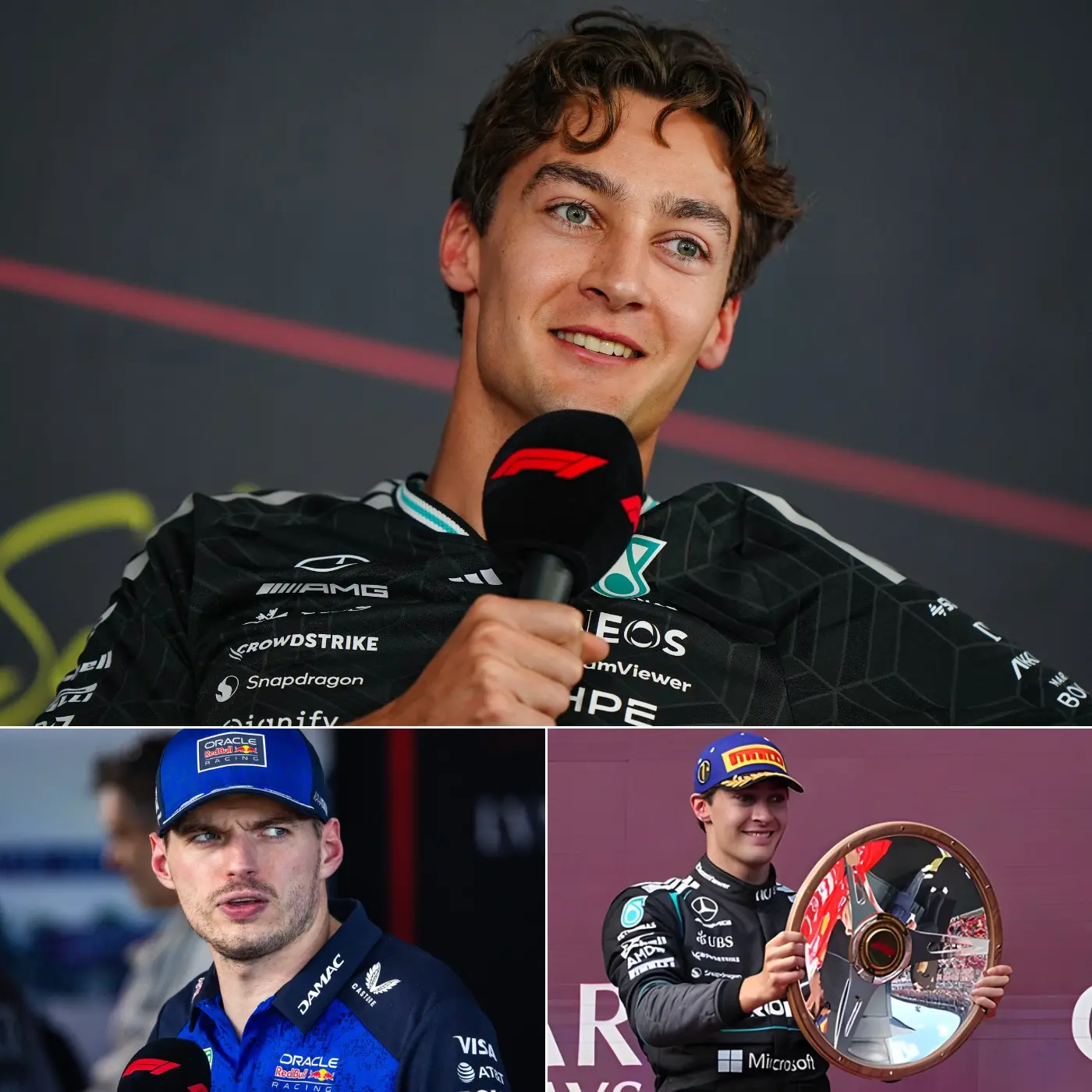 Cover Image for “HE’S JEALOUS OF ME!” George Russell mocked Max Verstappen after being accused of cheating at the recent Australian Grand Prix👇