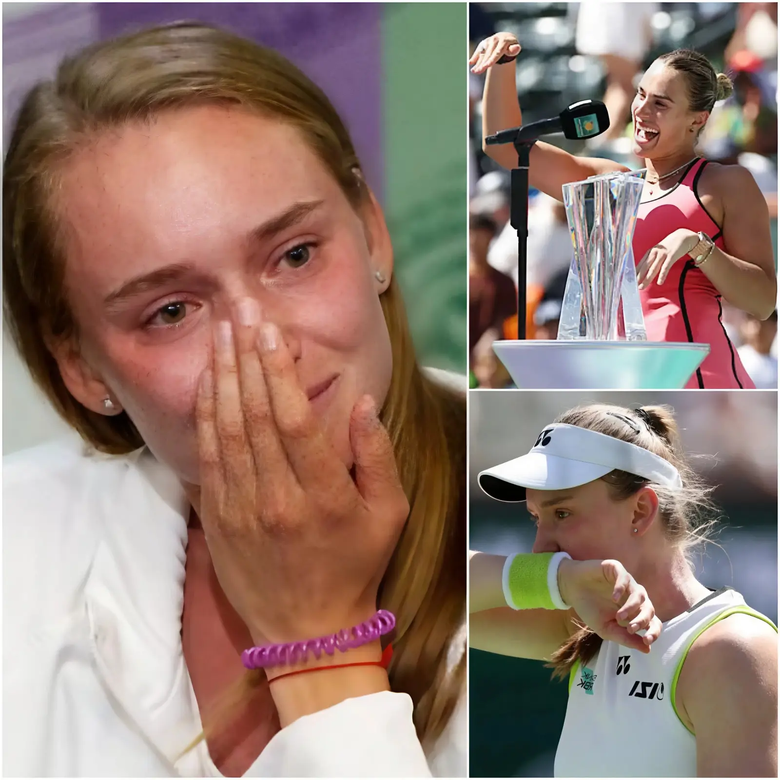 Cover Image for đ DĂCHIREMENT Ă INDIAN WELLS : « Je suis dĂ©solĂ©e tout le monde, jâai essayĂ© de faire de mon mieux » â LâatmosphĂšre lors de la finale dâIndian Wells est devenue silencieuse lorsque Elena Rybakina nâa pas pu retenir ses larmes aprĂšs sa dĂ©faite face Ă Aryna Sabalenka. Dâune voix tremblante, Rybakina a tentĂ© de rester calme, mais ses Ă©motions semblaient la submerger.