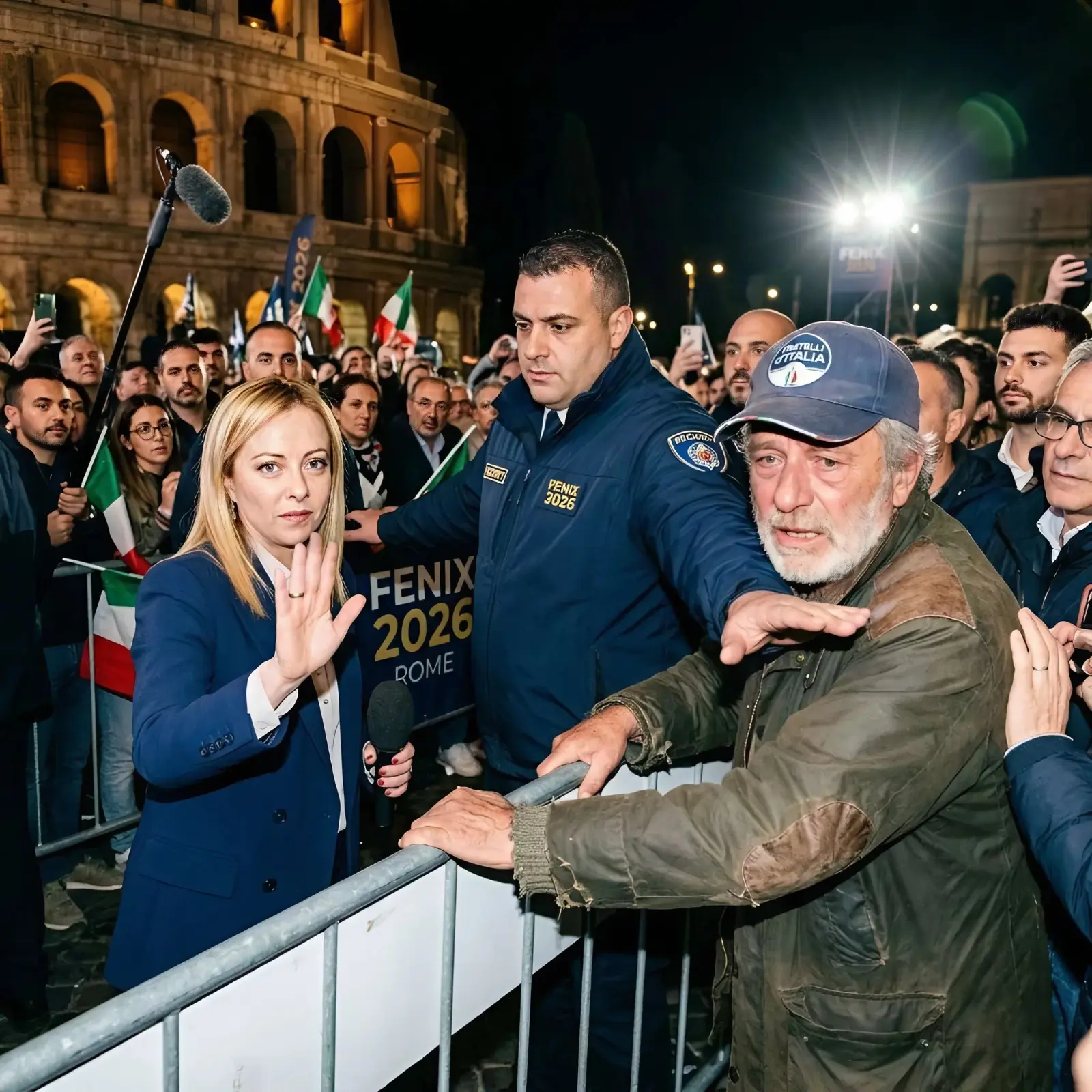 Cover Image for Le guardie di sicurezza si preparavano a fermarlo, ma Giorgia Meloni ha alzato con calma la mano e ha detto: “Lasciatelo avvicinare”.