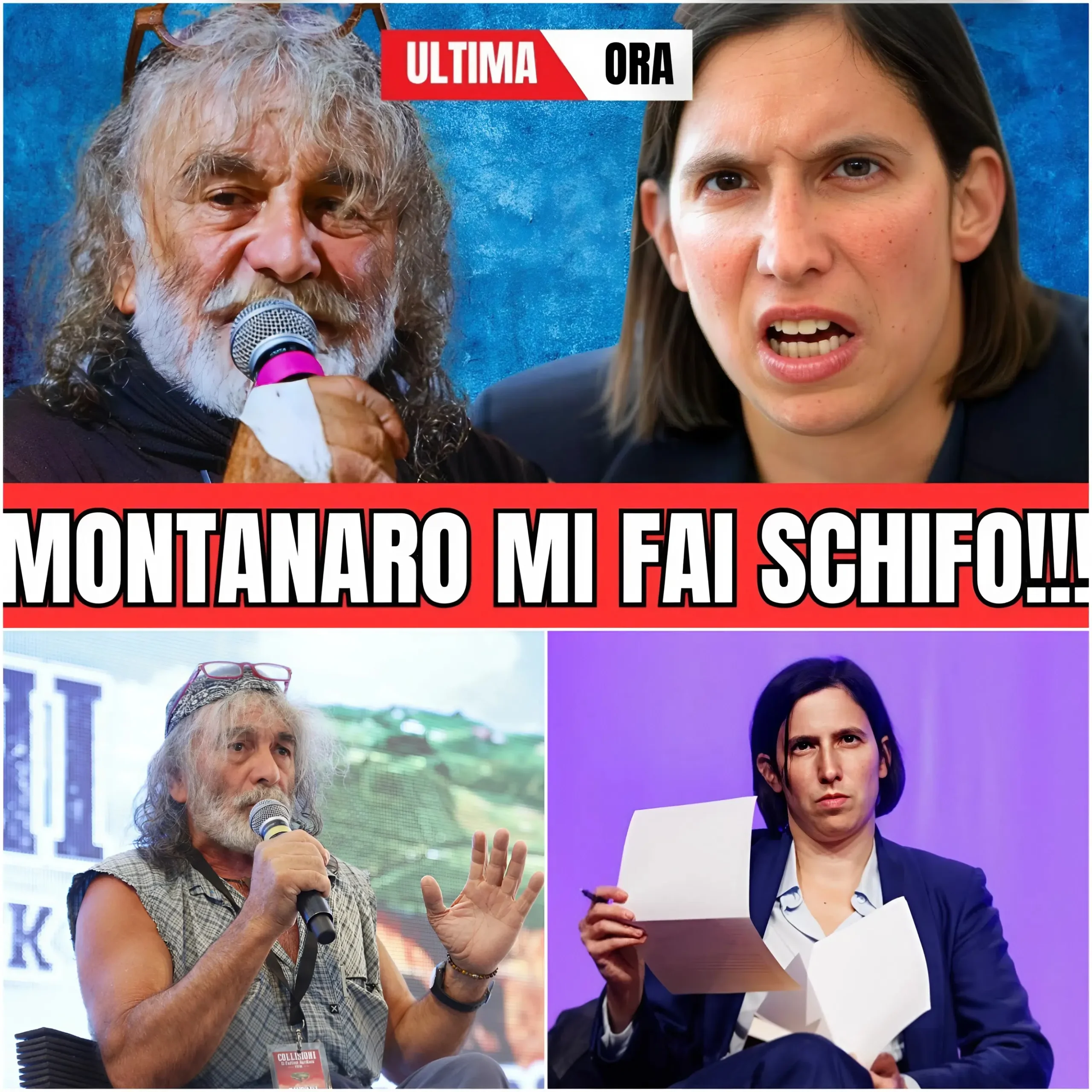 Cover Image for 🔥MAI VISTA UNA FUGA COSÌ UMILIANTE IN DIRETTA! La tensione è esplosa quando Mauro Corona ha guardato negli occhi Elly Schlein e ha pronunciato quella frase che resterà nella storia della polemica televisiva
