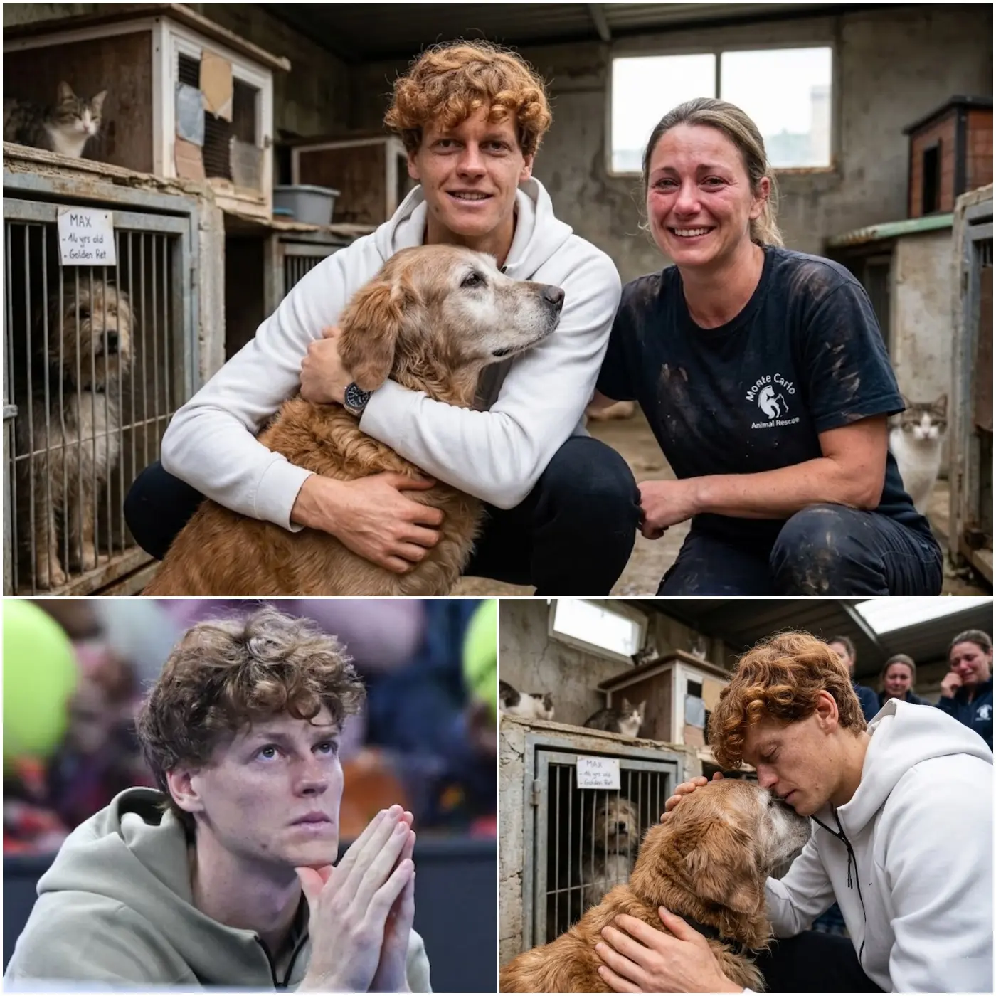 Cover Image for 🚨Jannik Sinner ha salvato silenziosamente 27 animali solo 48 ore prima che fosse programmata l’eutanasia!