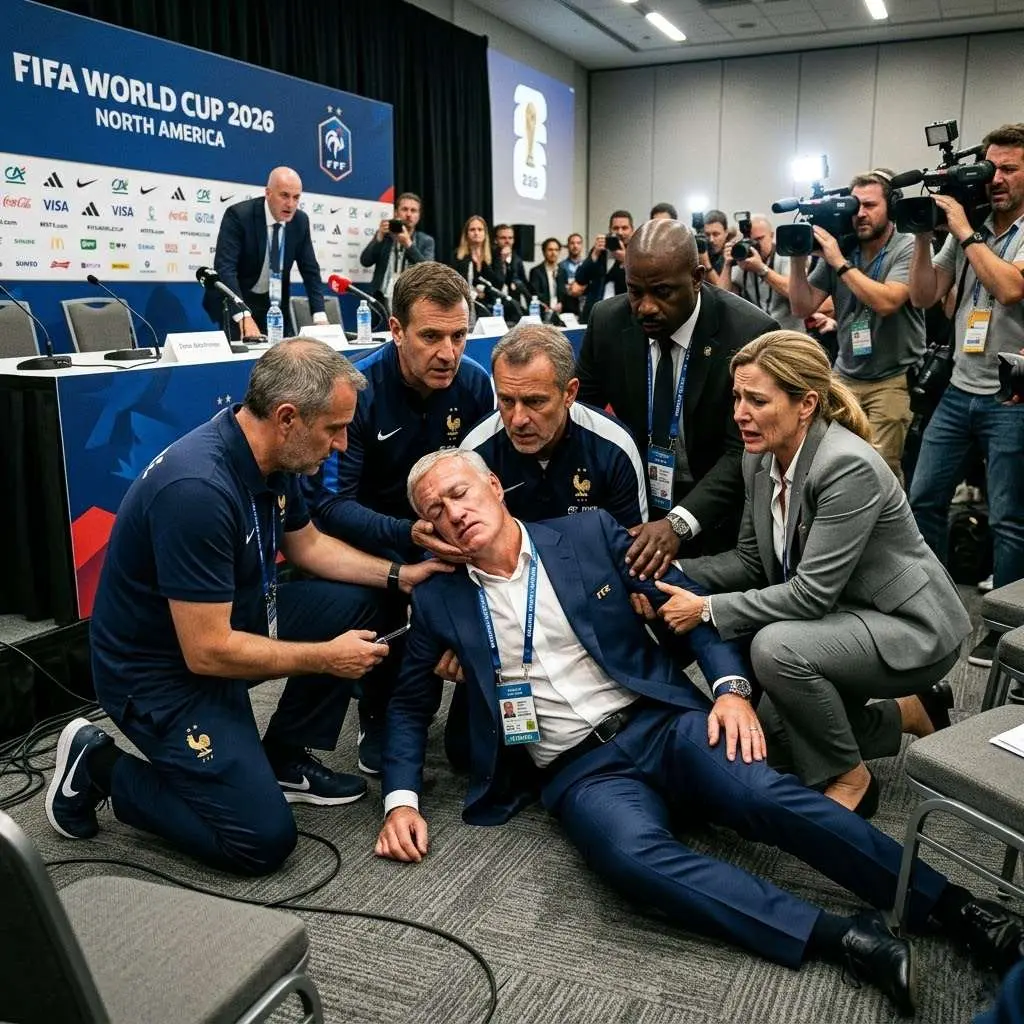 Cover Image for IL Y A 30 MINUTES : La panique s’est emparée de la salle de réunion de la Fédération Française de Football lorsque l’entraîneur Didier Deschamps