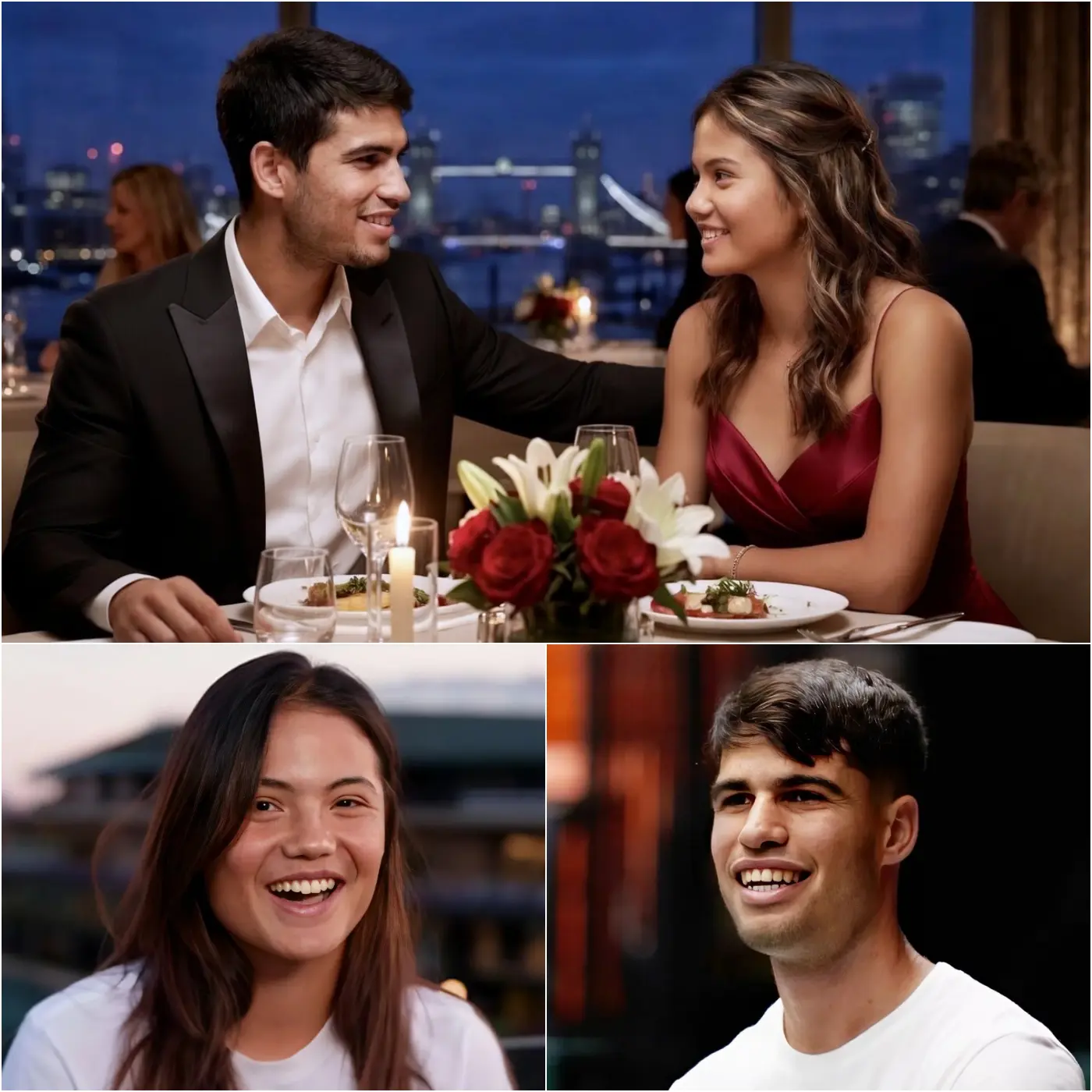 Cover Image for “Te deseo paz y felicidad, el amor de mi vida.” En una noche romántica, con la luz de las velas brillando bajo un cielo lleno de estrellas, Carlos Alcaraz dejó a Emma Raducanu sin palabras con una confesión sincera dedicada al gran amor de su vida.