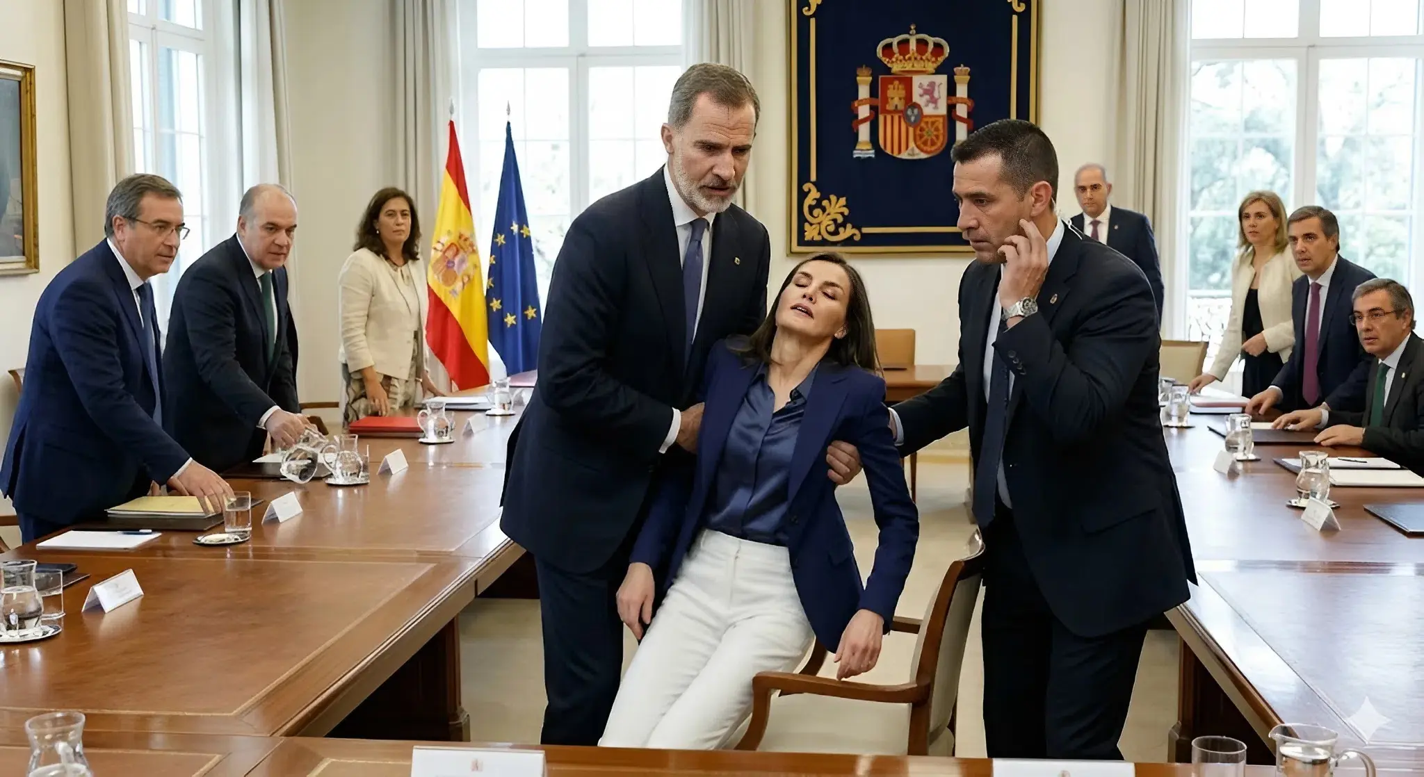Cover Image for 🚨NOTICIA DE ÚLTIMA HORA – HACE 30 MINUTOS: El pánico se apoderó del Palacio Real cuando la reina Letizia se desplomó repentinamente mientras asistía a una reunión real junto al rey Felipe VI. El personal de seguridad y los servicios médicos acudieron rápidamente para ayudar, mientras funcionarios, miembros de la Familia Real e invitados observaban con asombro.