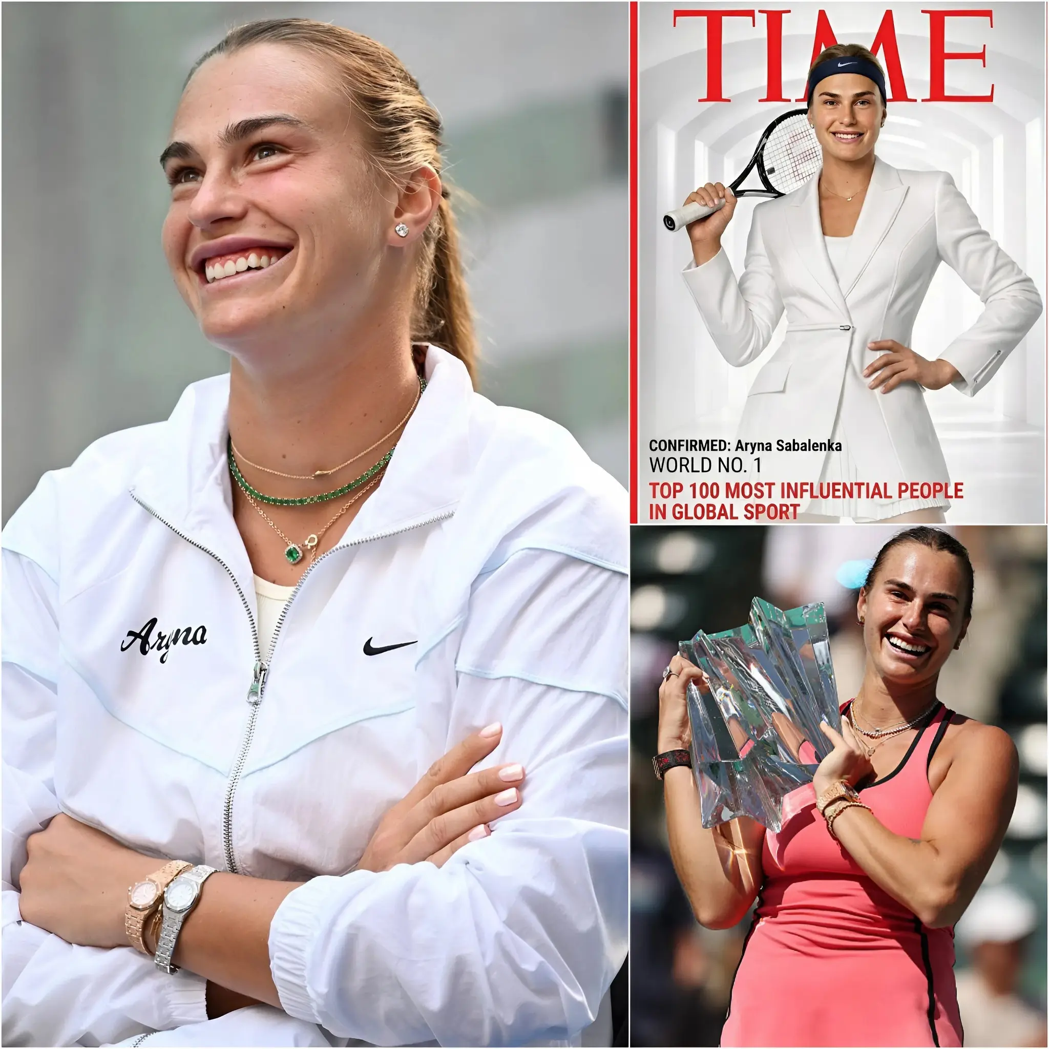 Cover Image for 🚨BREAKING NEWS: Aryna Sabalenka, the current World No. 1 tennis player, has officially been named by TIME as one of the 100 Most Influential People in global sports.