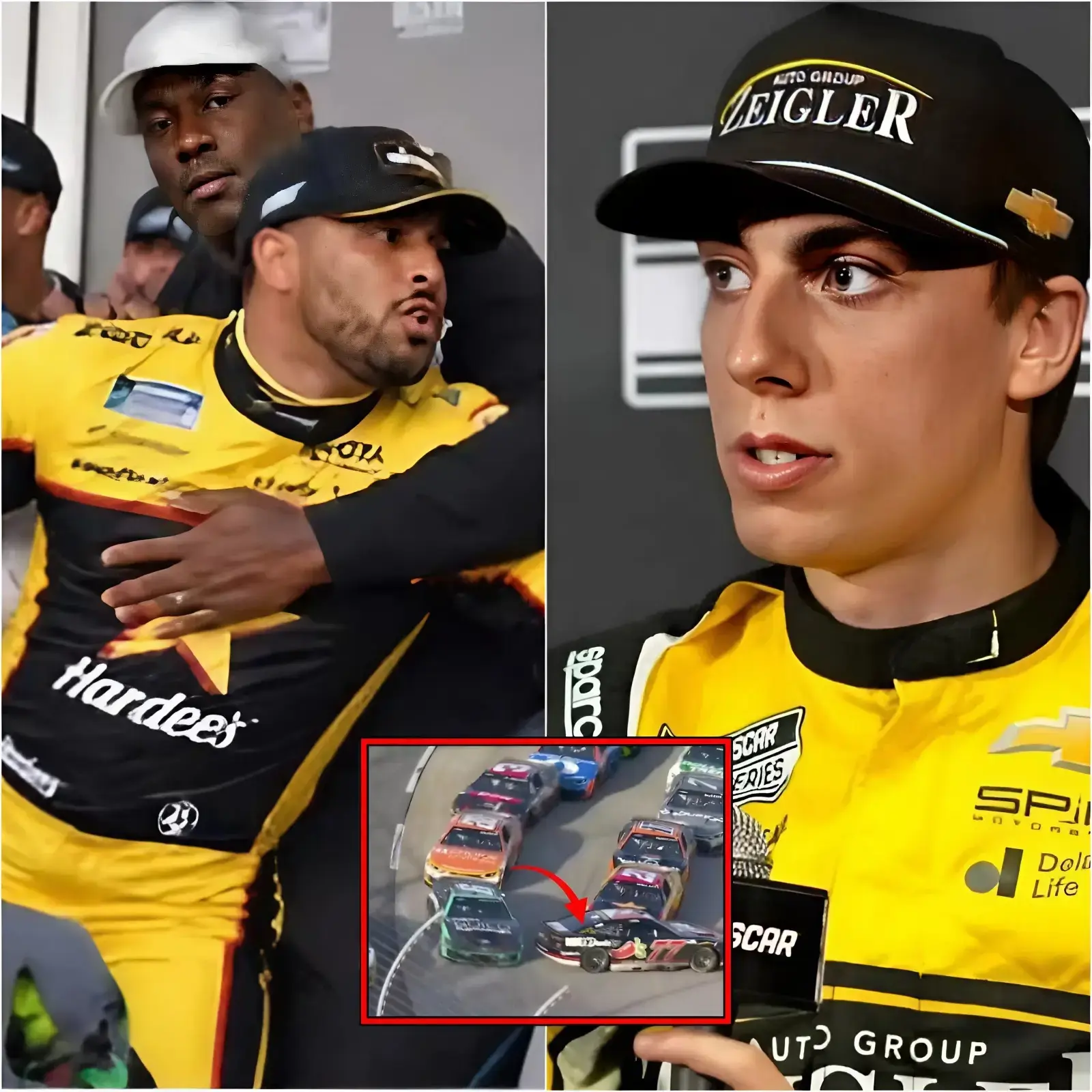 Cover Image for “If he stays, I will leave NASCAR,” Carson Hocevar angrily declared after Bubba Wallace’s terrifying collision.