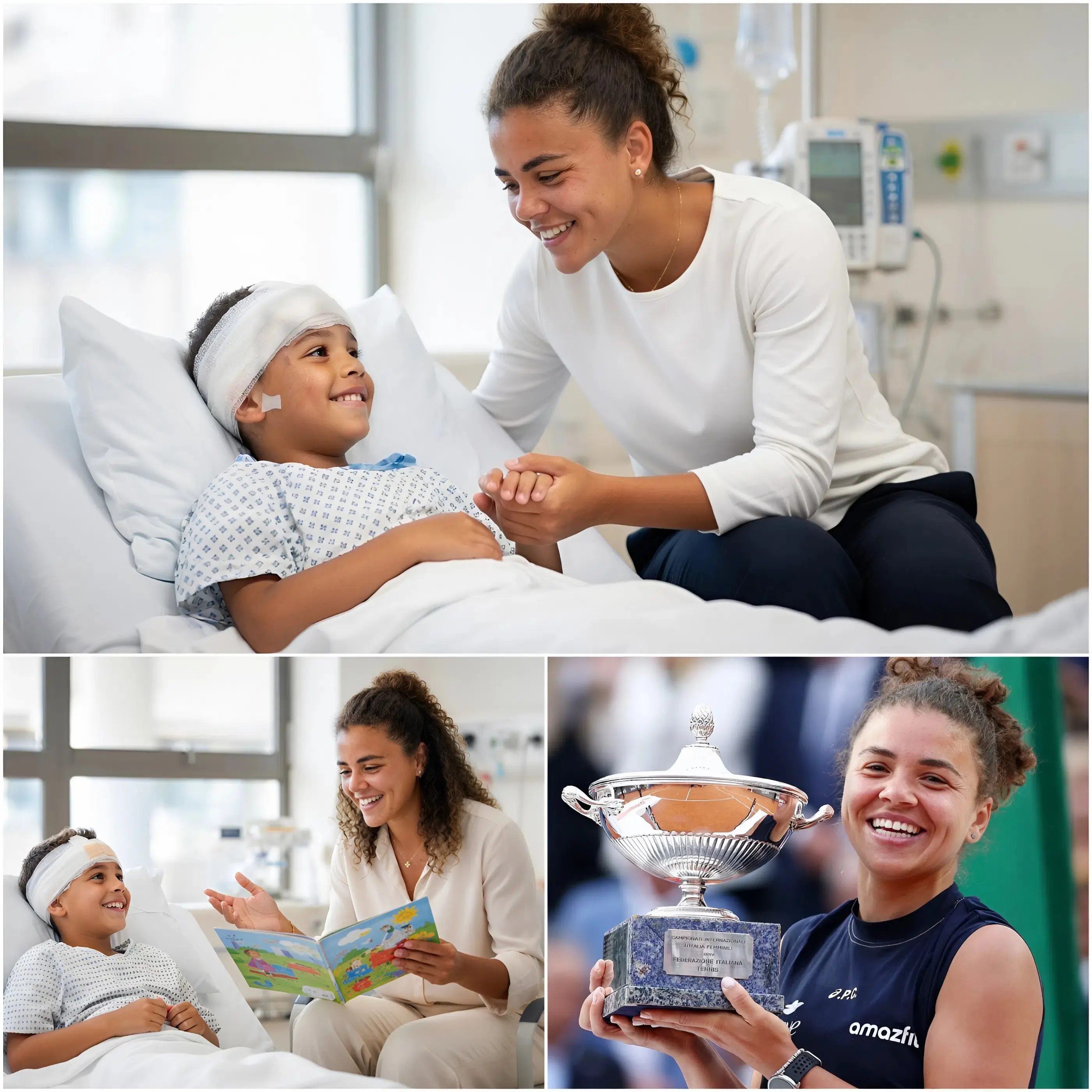 Cover Image for 💐🎾 Un bambino di 7 anni che sta lottando contro un tumore maligno al cervello ha espresso il suo ultimo desiderio: parlare con la sua eroina, Jasmine Paolini.