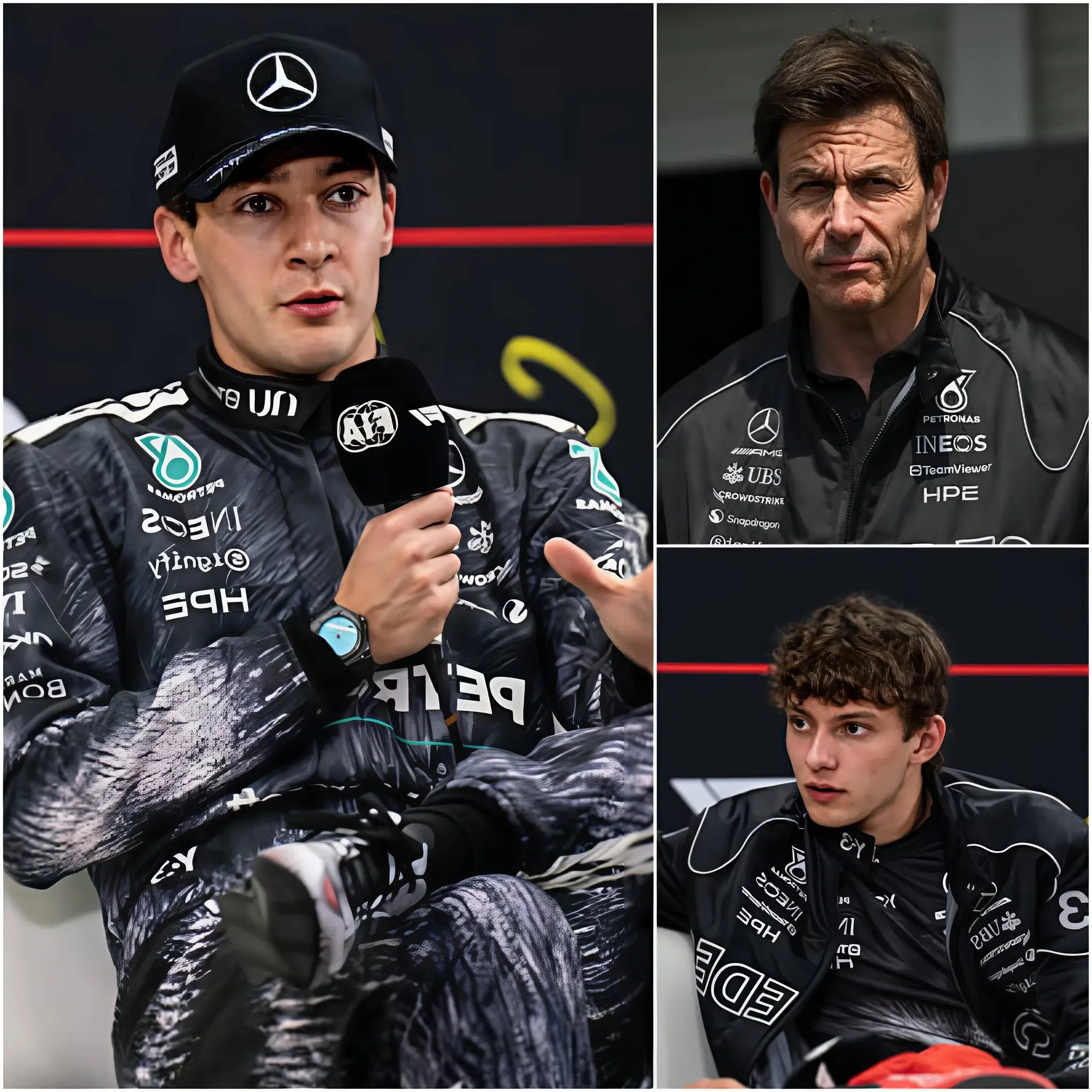 Cover Image for 🔴 BREAKING NEWS 24H: George Russell announced he would release shocking evidence of internal bias at the Mercedes-AMG Petronas Formula One Team, directly targeting Toto Wolff and young talent Kimi Antonelli.