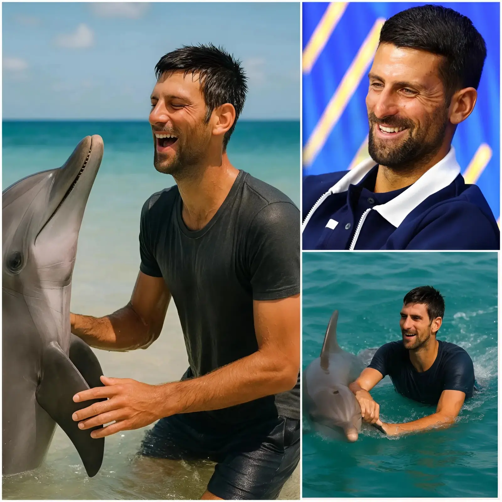 Cover Image for La estrella del tenis Novak Djokovic sorprendió a todos al donar decenas de millones de dólares a un proyecto de protección de delfines en Estados Unidos. Participó personalmente en el cuidado de delfines heridos y exhortó con fuerza: “El mar solo es verdaderamente maravilloso cuando hay delfines. ¡Protégelos para proteger la vida marina!”