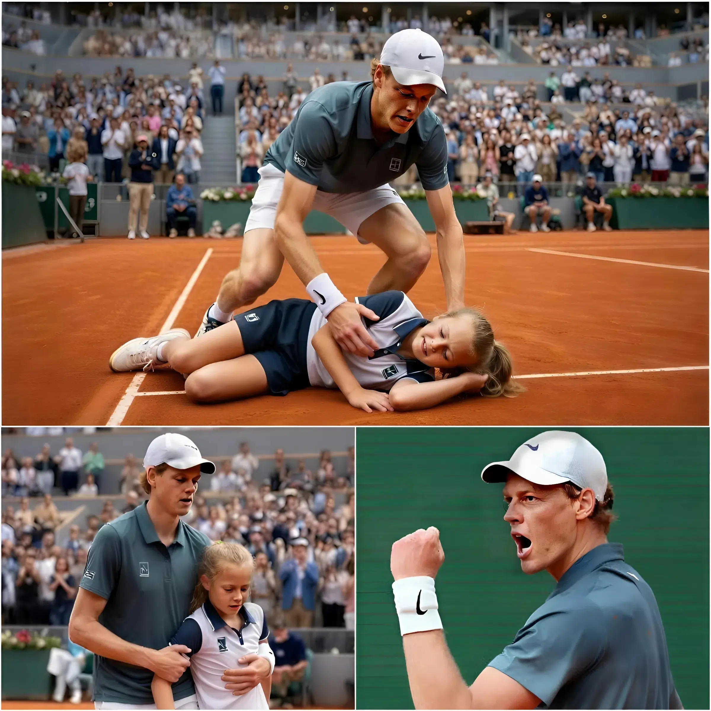 Cover Image for 🔴 “UNPRECEDENTED ACT SHOCKS TENNIS WORLD” — Jannik Sinner halts high-stakes match to aid collapsed ball girl, putting humanity over victory as stunned crowd falls silent and tension grips the court following organizers’ announcement 🔥