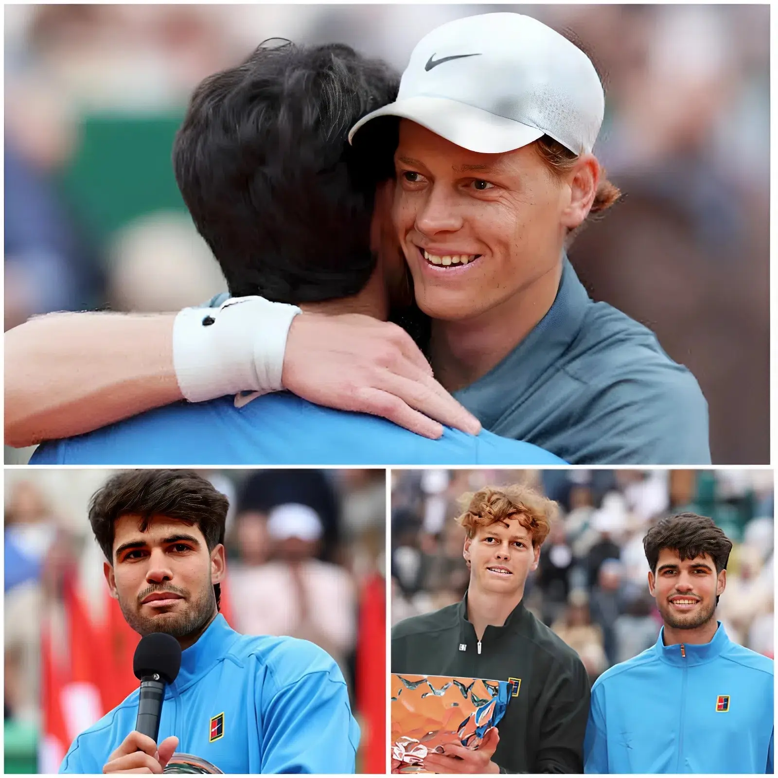Cover Image for 💖“What you’re achieving right now is truly impressive. Congratulations on everything you’ve accomplished…” With a hint of sadness in his eyes but full of genuine respect, Carlos Alcaraz offered heartfelt congratulations to Jannik Sinner after his dominant victory in the Monte-Carlo Masters final, acknowledging that his rival fully deserved the title.