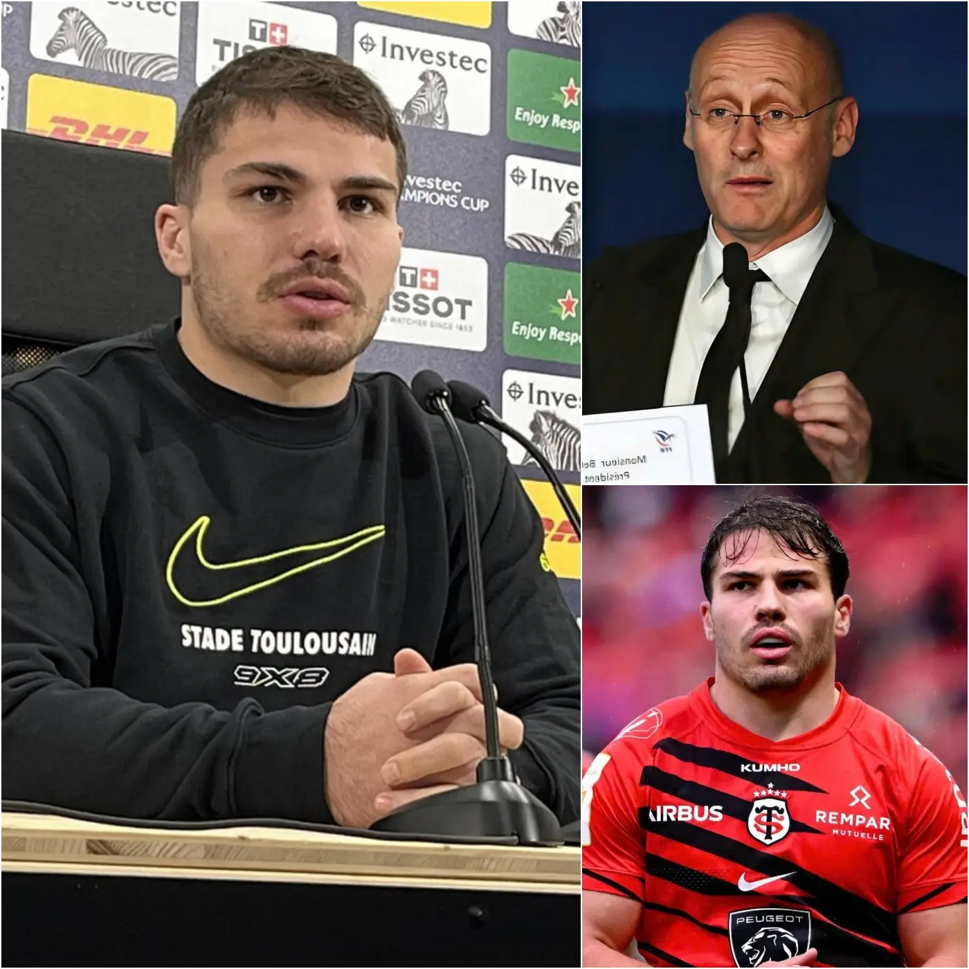 Cover Image for 🚨 « NE MÊLEZ PAS MA FAMILLE OU MON PAYS À TOUT CELA ! » – Antoine Dupont riposte avec virulence à Bernard Laporte — la figure la plus controversée du rugby français — après que ce dernier a publiquement pris la défense d’un joueur adverse lors d’un match du Top 14