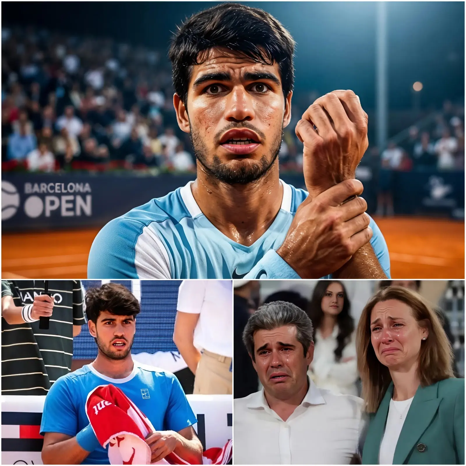 Cover Image for 💔TRISTE NOTICIA: Virginia Garfia, madre del «Príncipe de la tierra batida» Carlos Alcaraz, rompe en lágrimas en una revelación conmovedora sobre su retirada forzada y sorprendente del Open de Barcelona 2026 debido a una razón devastadora que ha dejado a los aficionados en shock…