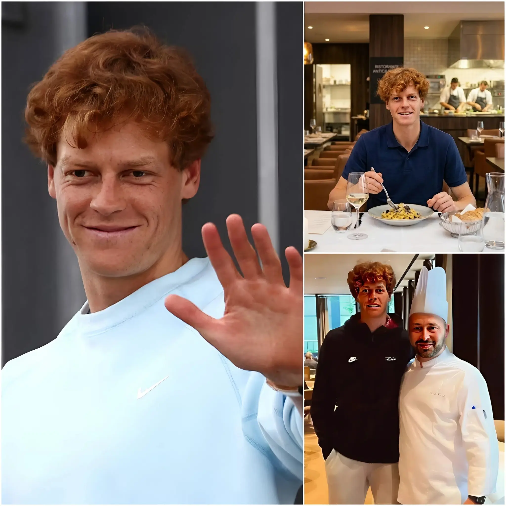 Cover Image for ❤️NOTIZIA POSITIVA: Jannik Sinner ha donato in segreto 87.000 dollari per salvare un ristorante che durante gli anni del liceo gli offriva pasti gratuiti. La verità è venuta alla luce quando una nuova targa è stata appesa al muro e l’intera sala è rimasta in silenzio.