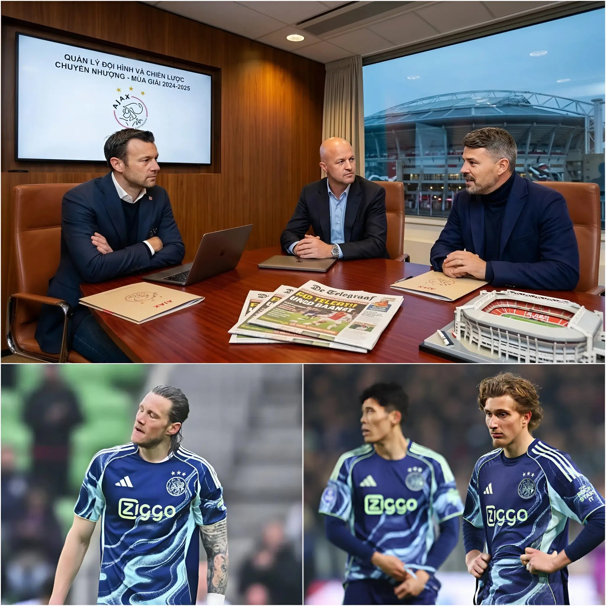 Cover Image for BREAKING NIEUWS: Ajax Amsterdam heeft officieel de lijst bekendgemaakt van zes spelers die deze zomer de club zullen verlaten. Na een lange en belangrijke vergadering tussen het bestuur en de technische staf, waarin de toekomst van verschillende spelers