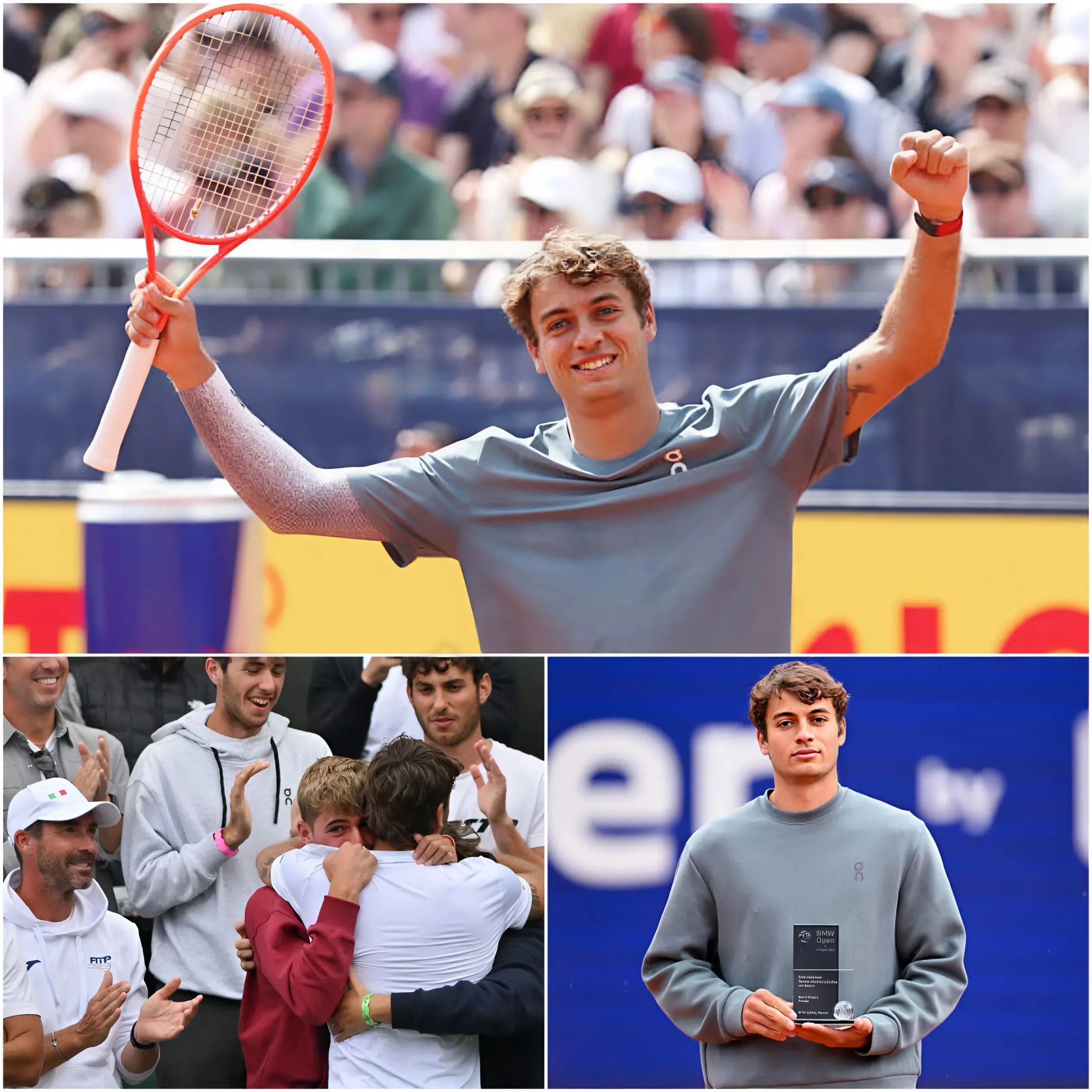 Cover Image for 💔🎾 “QUESTA VITTORIA… È PER MIA MADRE” Subito dopo la conclusione del Munich Open 2026, Flavio Cobolli ha vissuto un momento che ha fatto calare il silenzio su tutto lo stadio. In piedi al centro del campo, ha abbassato la testa, con la voce bassa e leggermente tremante: “Questa vittoria… è per mia madre.”