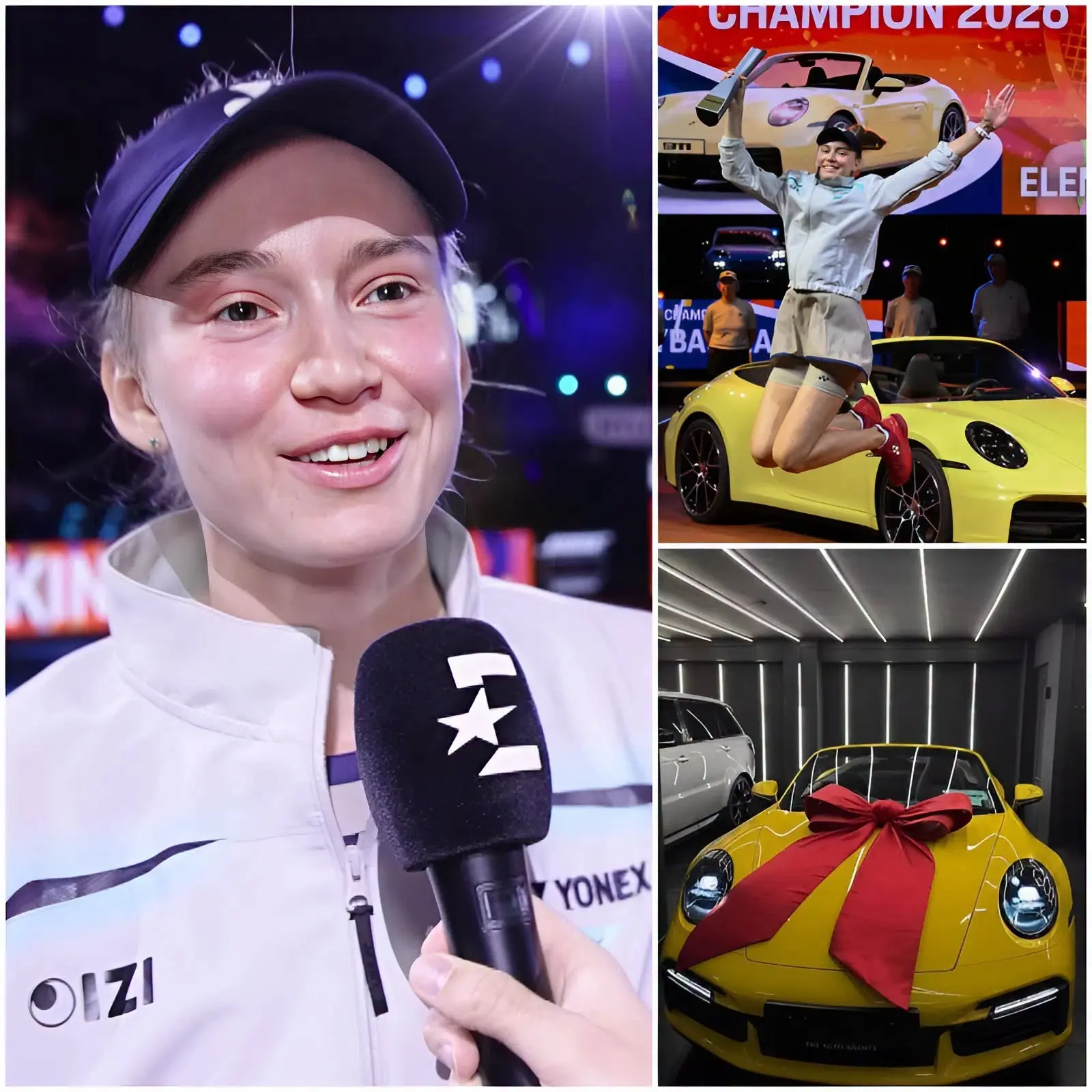 Cover Image for GOOD NEWS: Elena Rybakina has just created an unprecedented shock in the history of the Porsche Tennis Grand Prix. Immediately after being crowned champion, instead of driving the luxury Porsche home, the “Ice Queen” bluntly announced that she is gifting this priceless prize to a long-time fan on their very birthday.