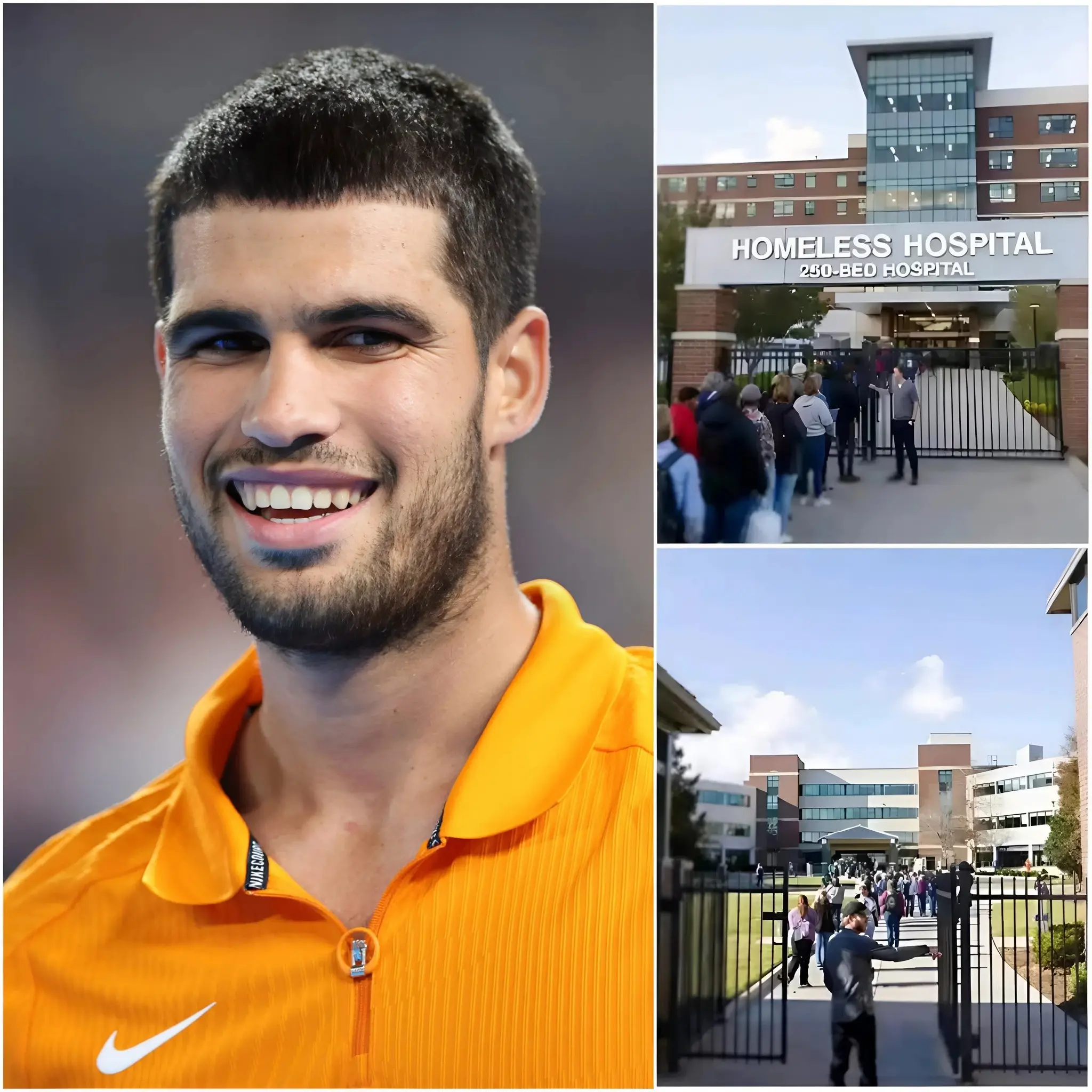 Cover Image for ❤️ At 5 a.m., in the biting cold, Carlos Alcaraz personally opened the doors of a hospital: NO cameras, NO ribbon-cutting, NO applause… 250 beds, FREE FOREVER, reserved exclusively for homeless people and vulnerable families — something never before seen in Murcia.