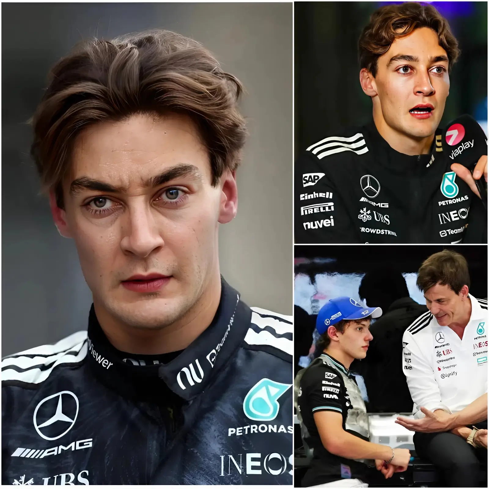 Cover Image for “ALS IK VERTREK, ZAL MERCEDES ZEKER INZAKKEN…” — George Russell heeft zojuist een krachtige en compromisloze verklaring afgelegd naar aanleiding van een reeks incidenten die hij als oneerlijk beschouwt in de recente races. George Russell benadrukte dat hij, als hem binnen het team blijvend eerlijkheid wordt ontzegd, bereid is de sport te verlaten — en als dat gebeurt